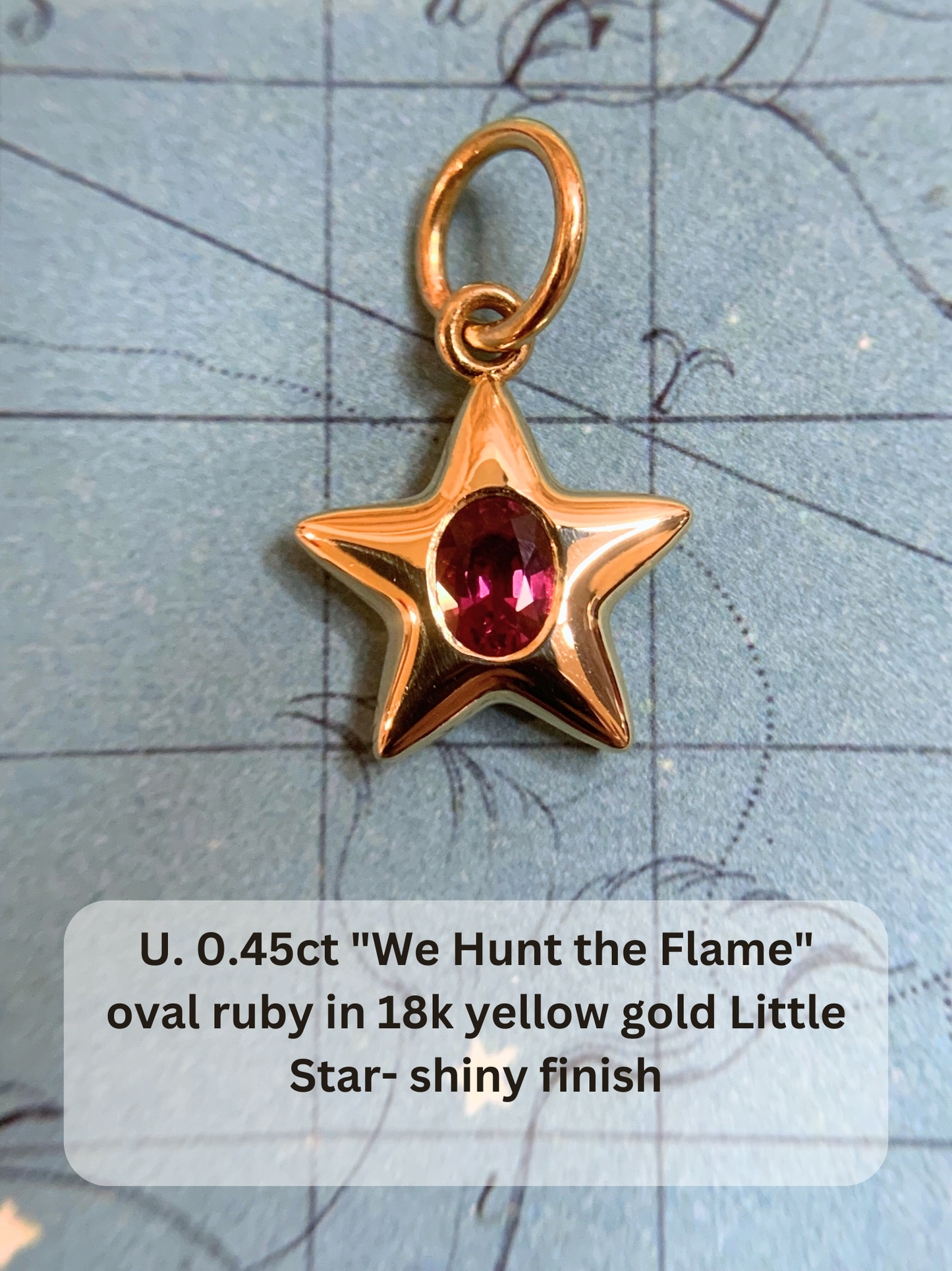 18k Little Star© volume 17 old cut diamonds, multicolor sapphires, rubies, emerald, garnets