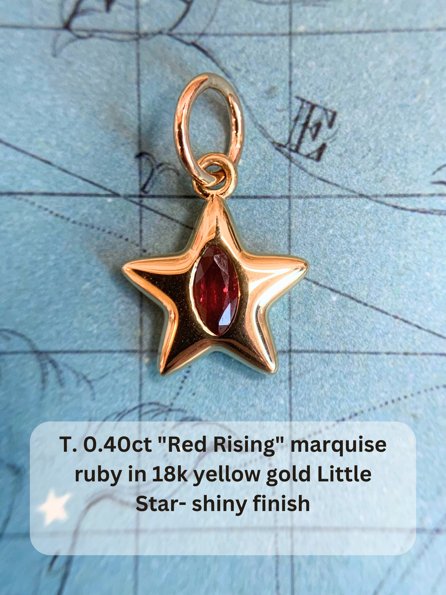 18k Little Star© volume 16 old cut diamonds, Mother Stars, heart edition sapphires, multicolor sapphires, emerald, garnet