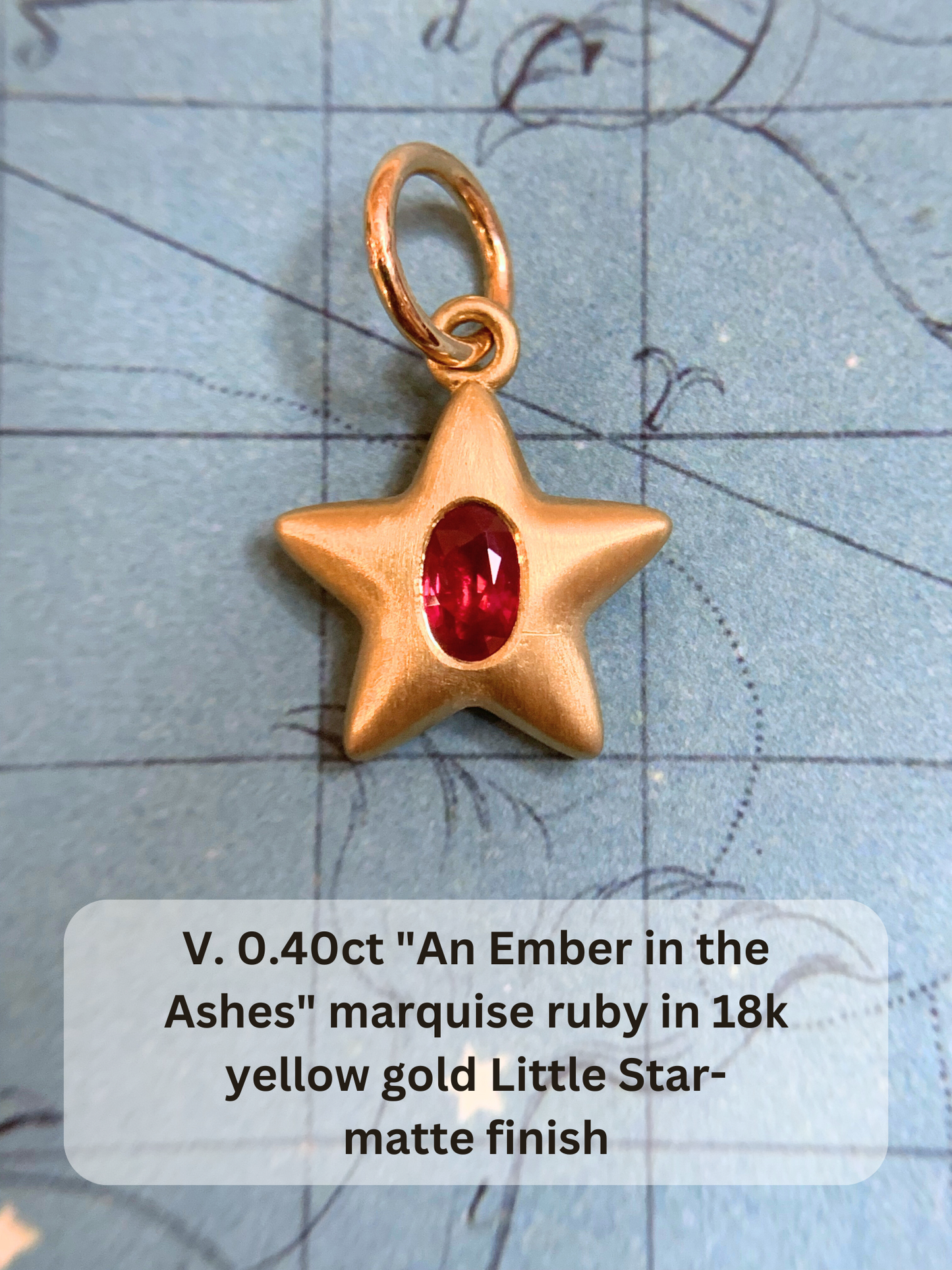 18k Little Star© volume 17 old cut diamonds, multicolor sapphires, rubies, emerald, garnets