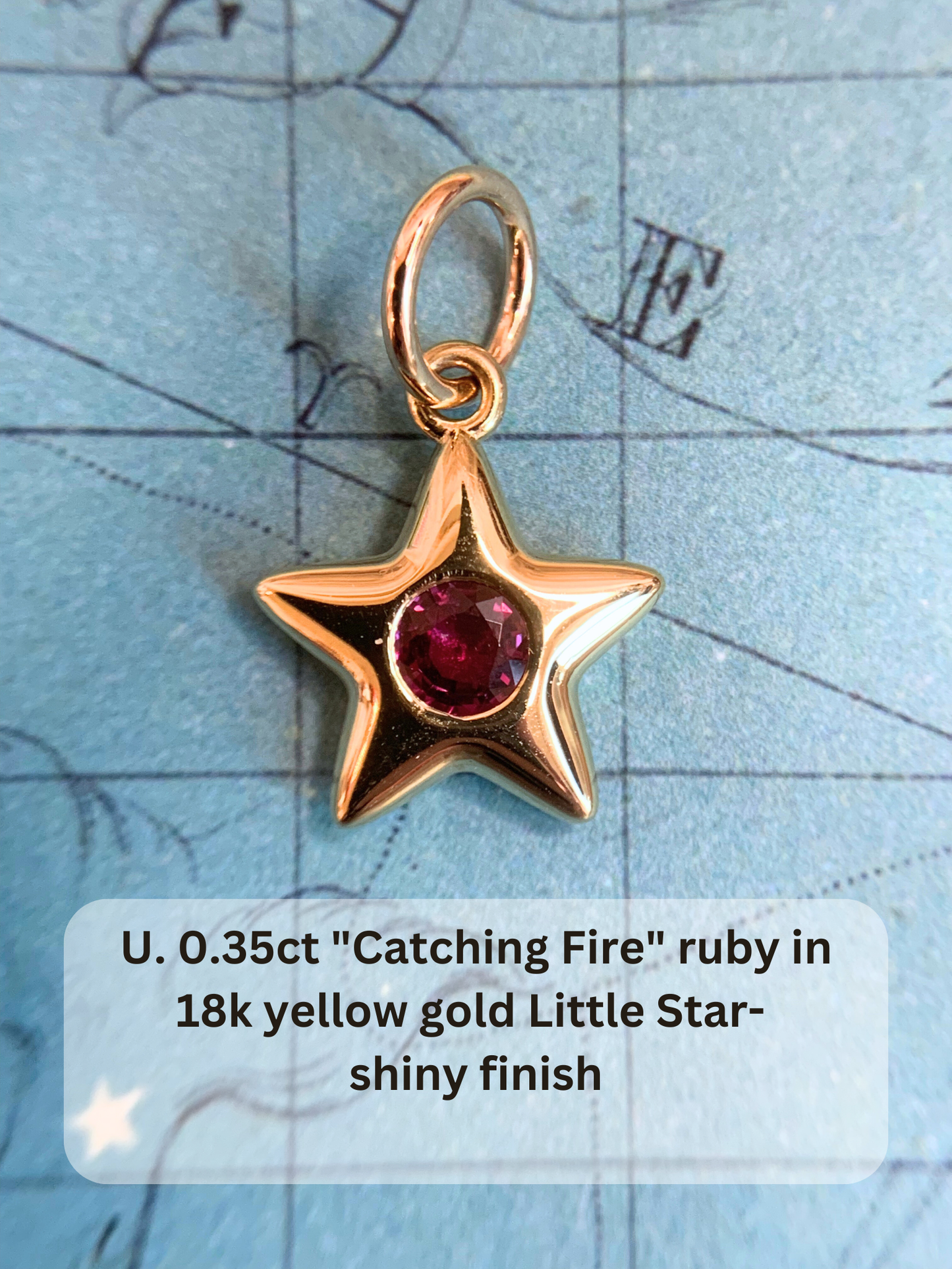 18k Little Star© volume 16 old cut diamonds, Mother Stars, heart edition sapphires, multicolor sapphires, emerald, garnet