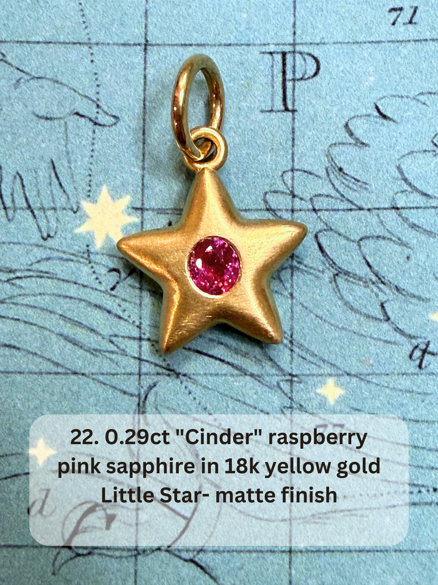 18k Little Star© volume 19 old cut diamond, sapphire, emerald, ruby, garnet