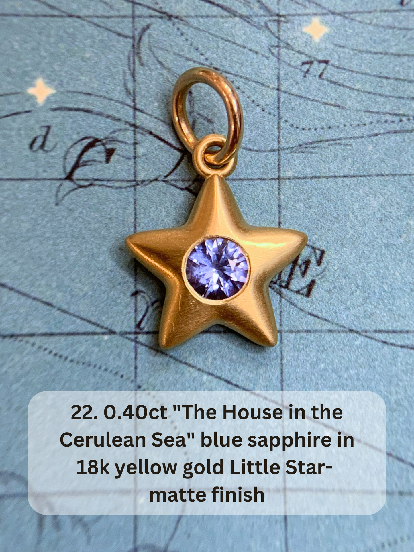 18k Little Star© volume 18 old cut diamonds, multicolor sapphires, emeralds, ruby