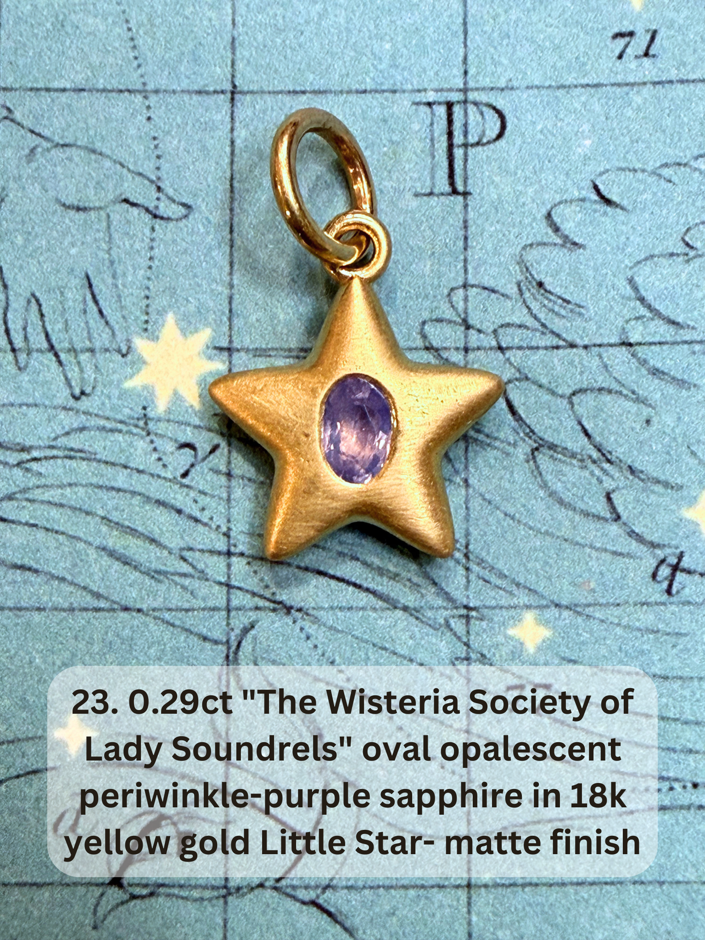 18k Little Star© volume 19 old cut diamond, sapphire, emerald, ruby, garnet