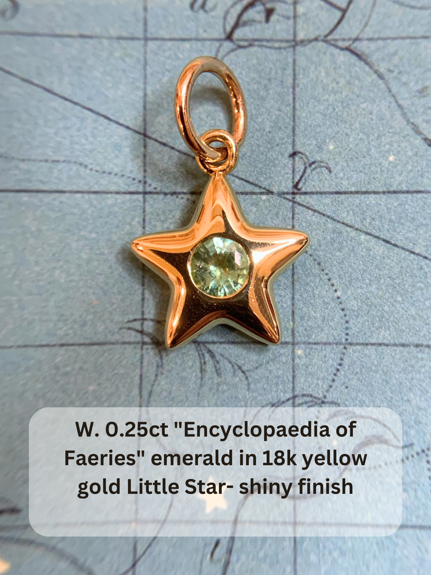 18k Little Star© volume 17 old cut diamonds, multicolor sapphires, rubies, emerald, garnets