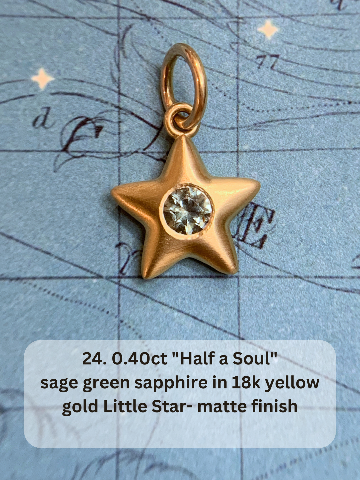 18k Little Star© volume 18 old cut diamonds, multicolor sapphires, emeralds, ruby