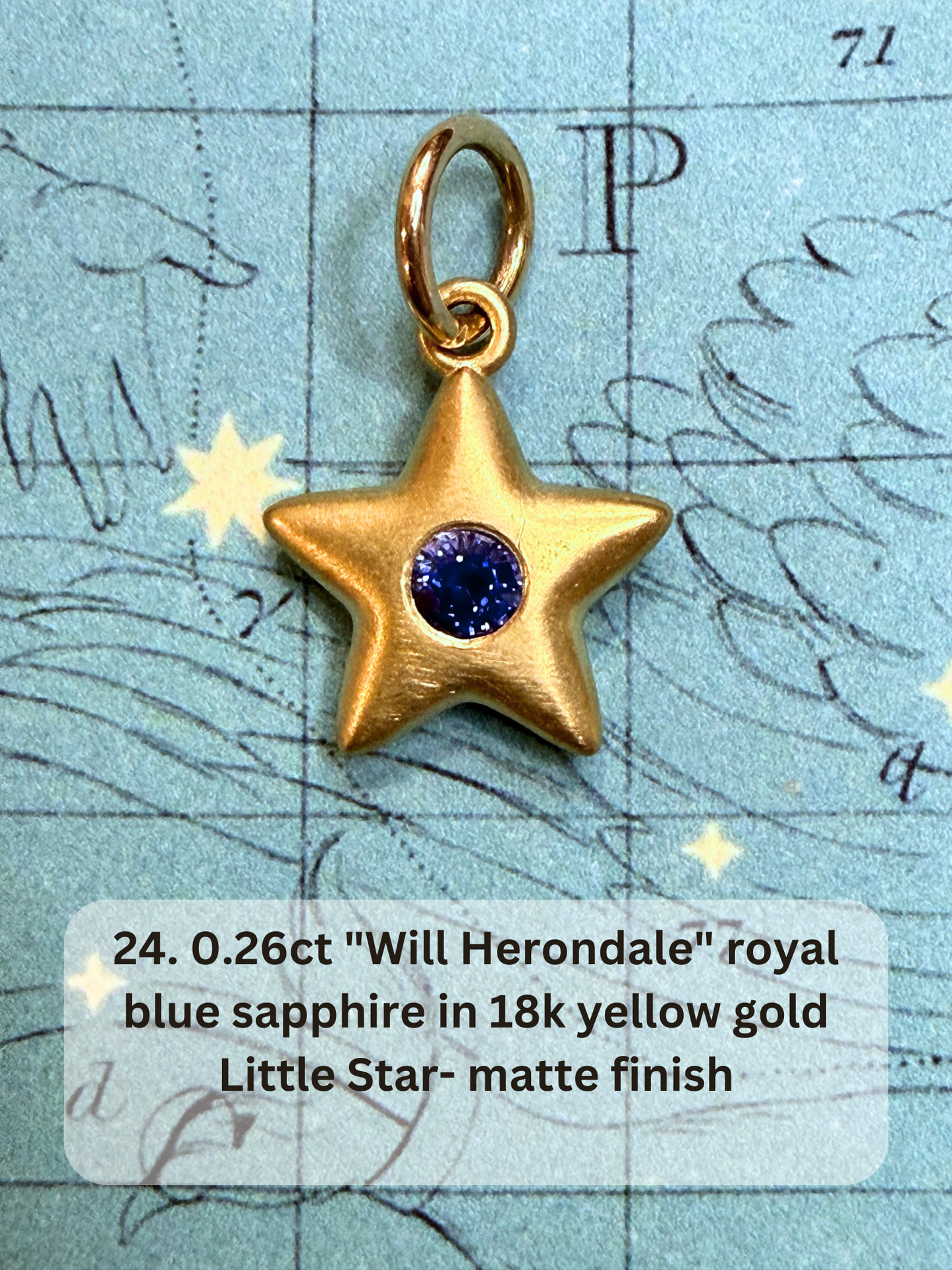 18k Little Star© volume 19 old cut diamond, sapphire, emerald, ruby, garnet