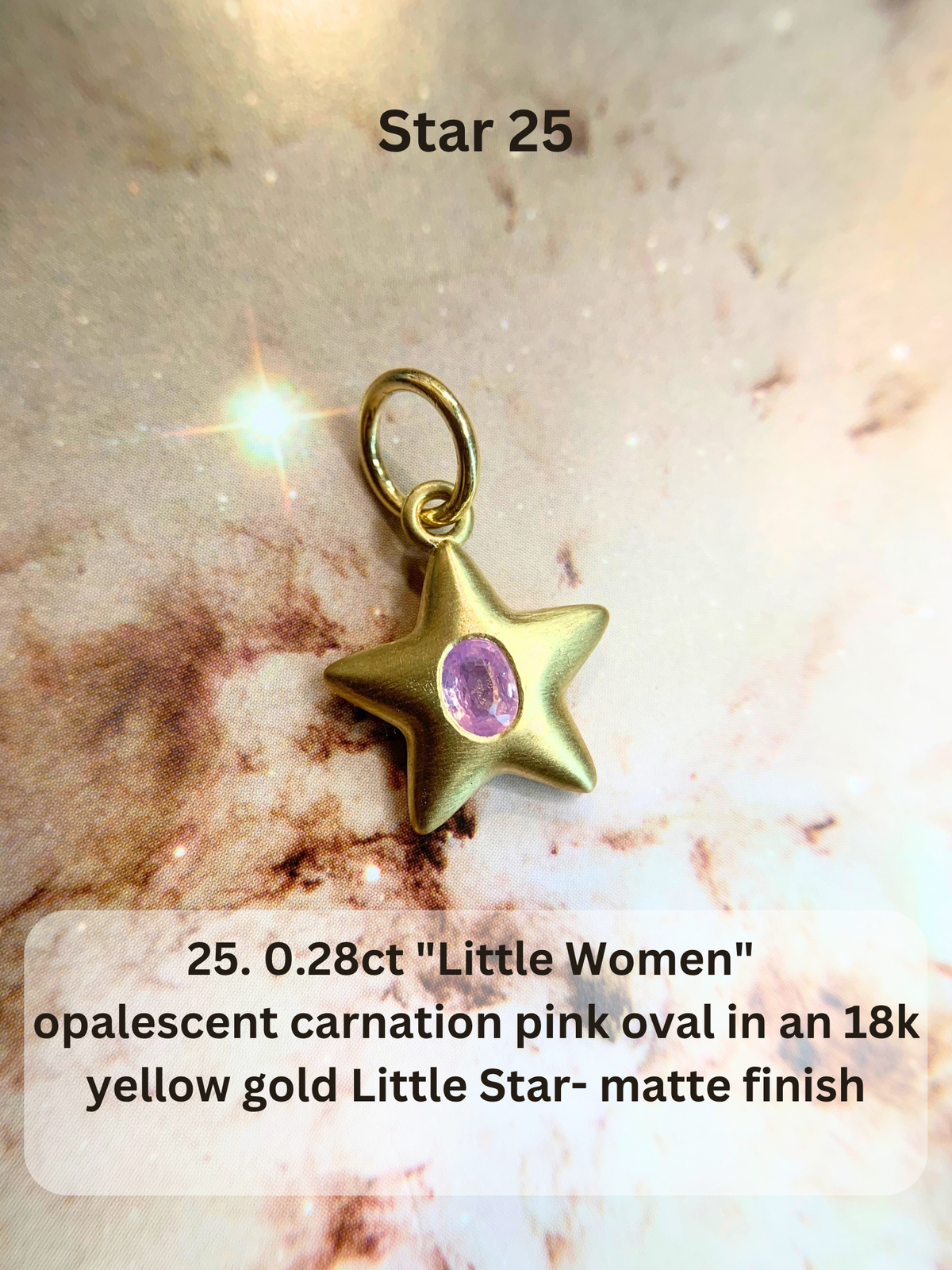 18k Little Star© volume 23 old cut diamond, sapphire, spinel, garnet