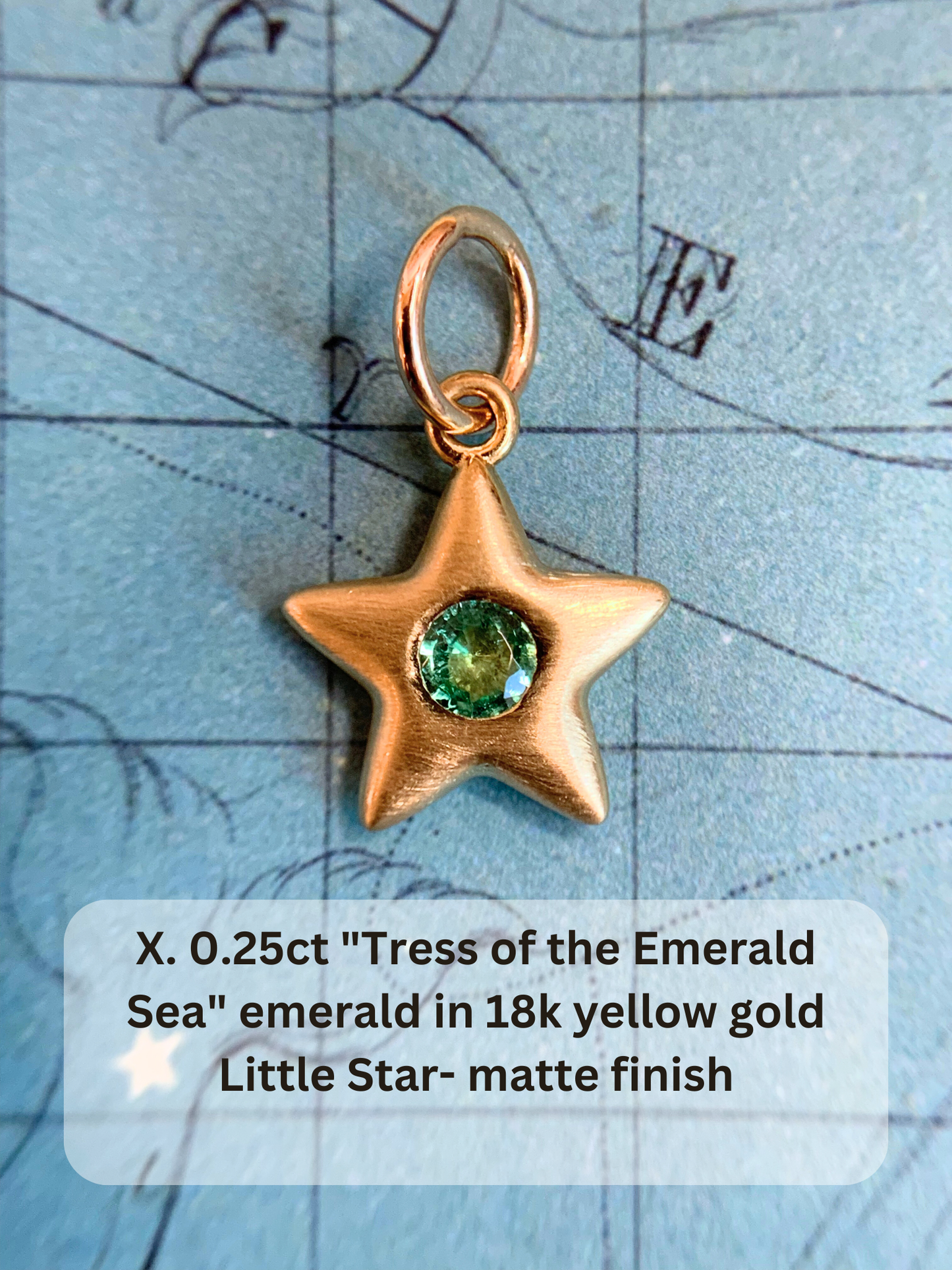 18k Little Star© volume 16 old cut diamonds, Mother Stars, heart edition sapphires, multicolor sapphires, emerald, garnet