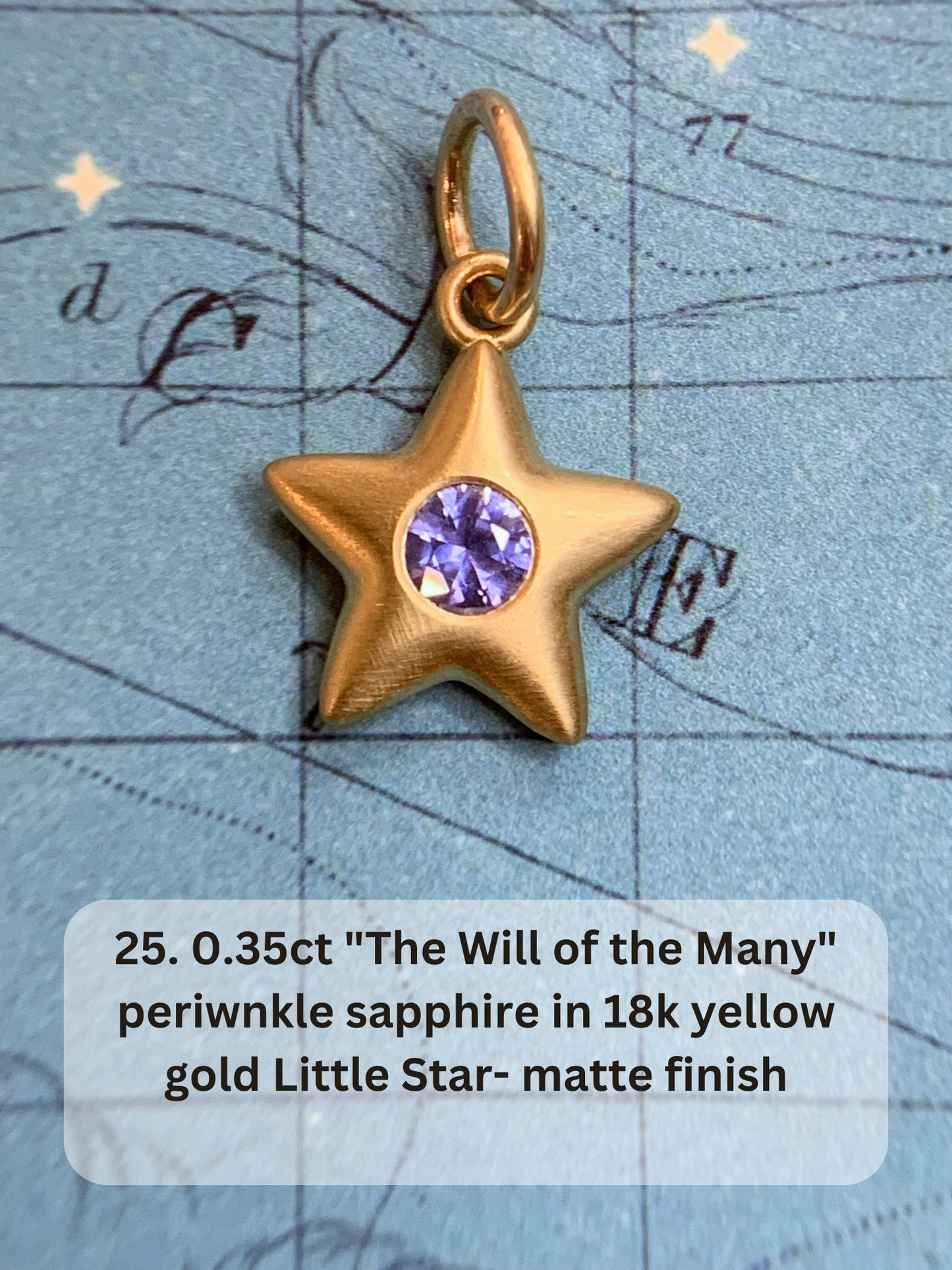 18k Little Star© volume 18 old cut diamonds, multicolor sapphires, emeralds, ruby