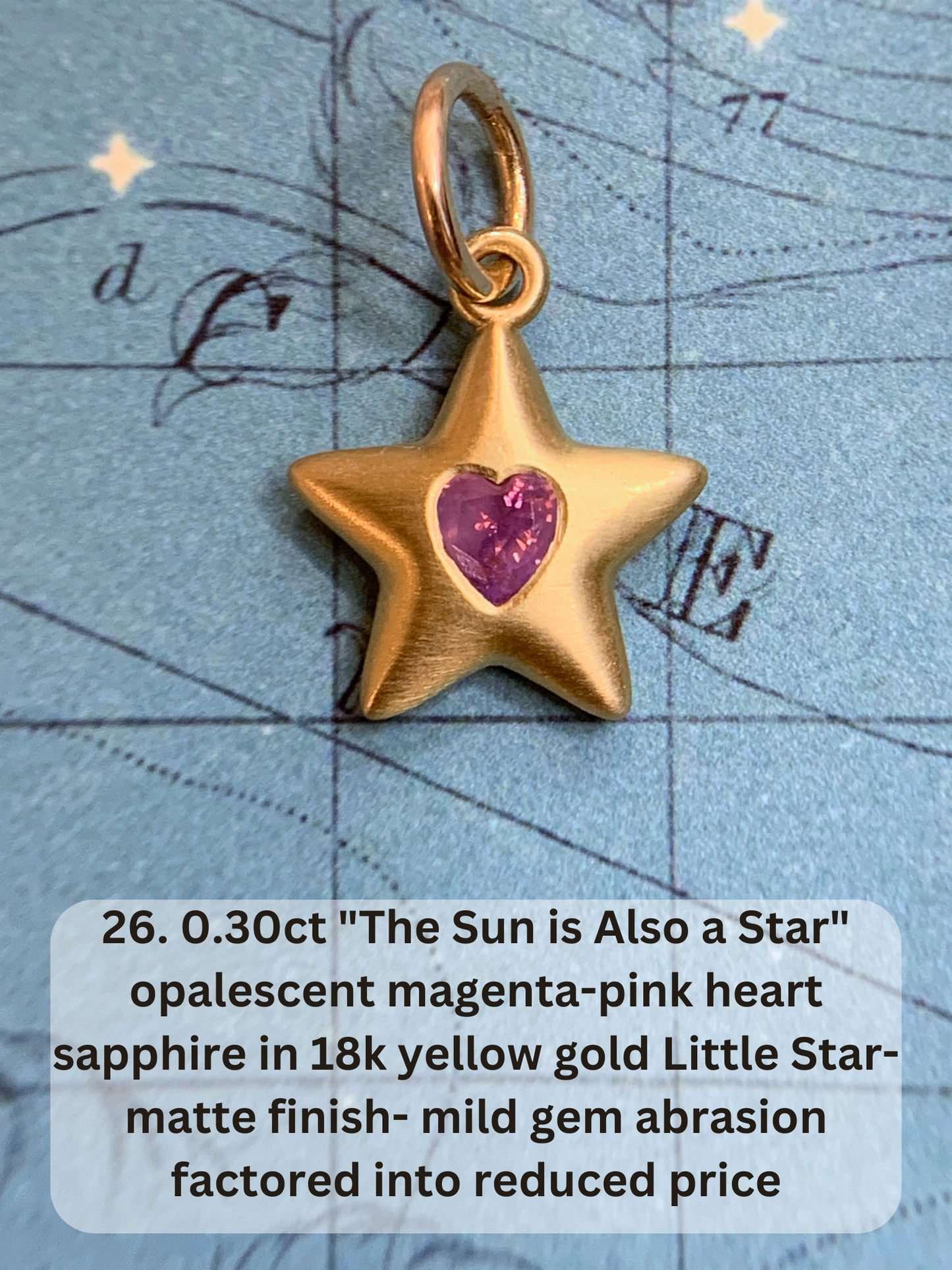 18k Little Star© volume 18 old cut diamonds, multicolor sapphires, emeralds, ruby