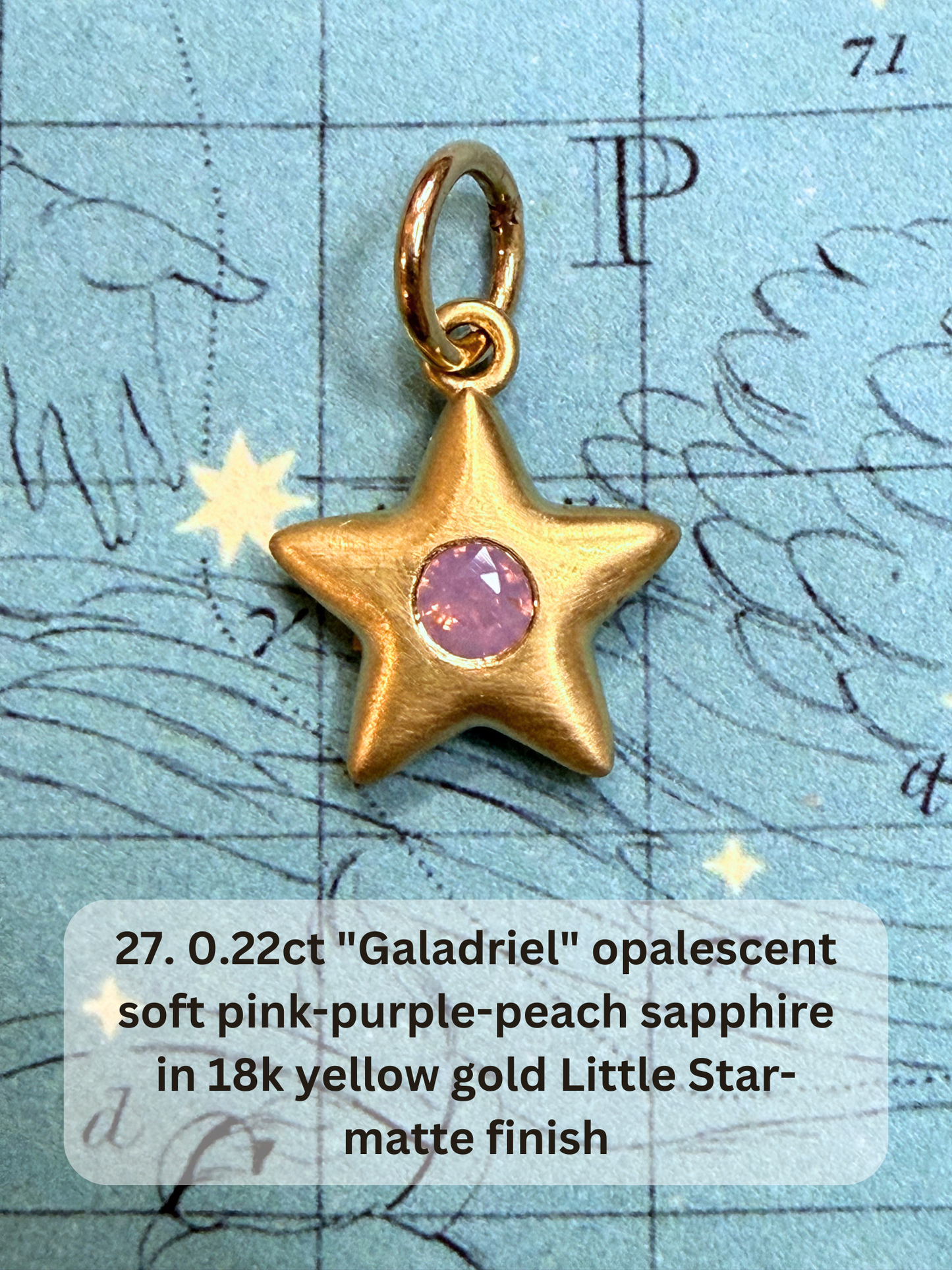 18k Little Star© volume 19 old cut diamond, sapphire, emerald, ruby, garnet