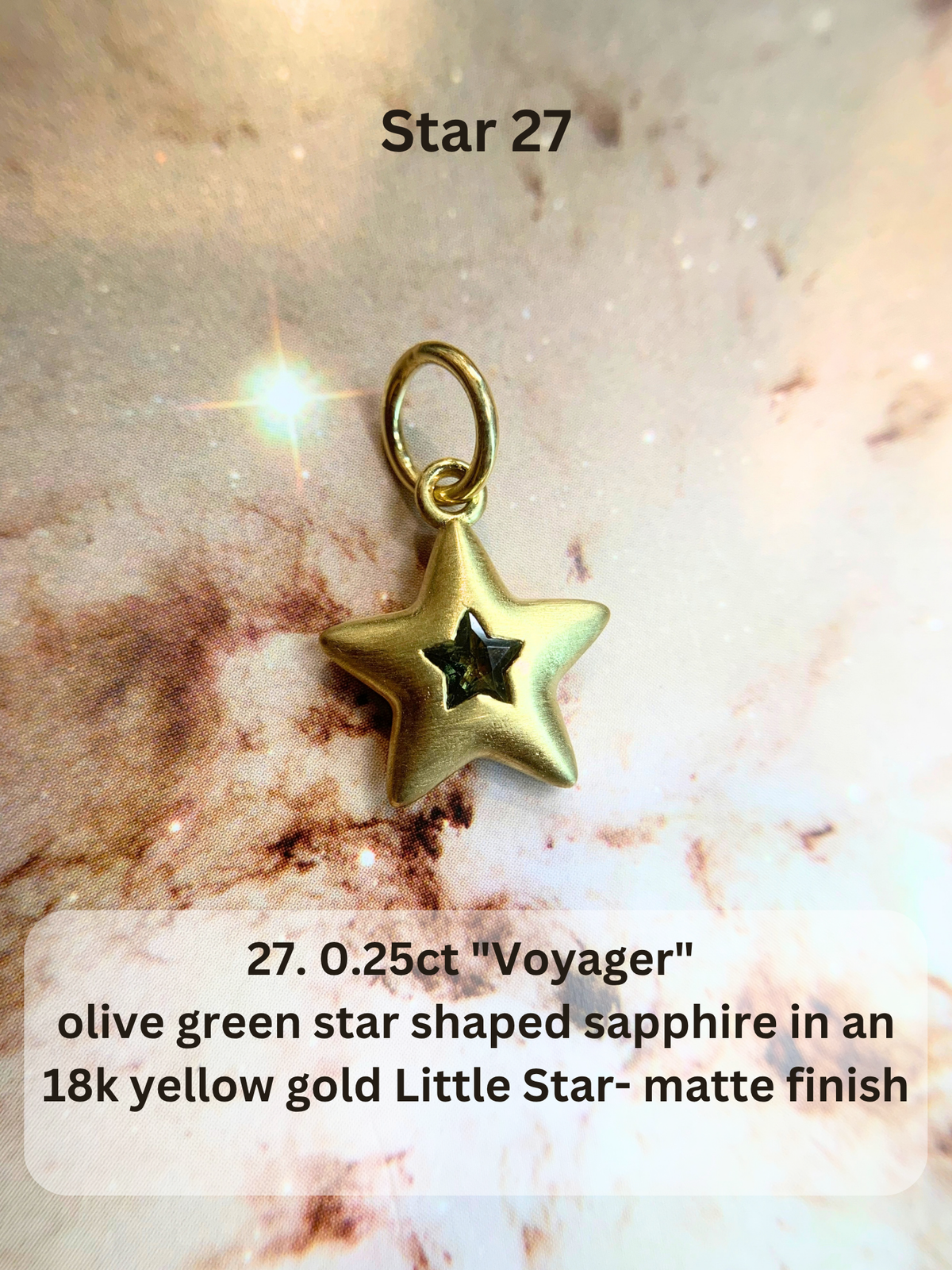 18k Little Star© volume 23 old cut diamond, sapphire, spinel, garnet