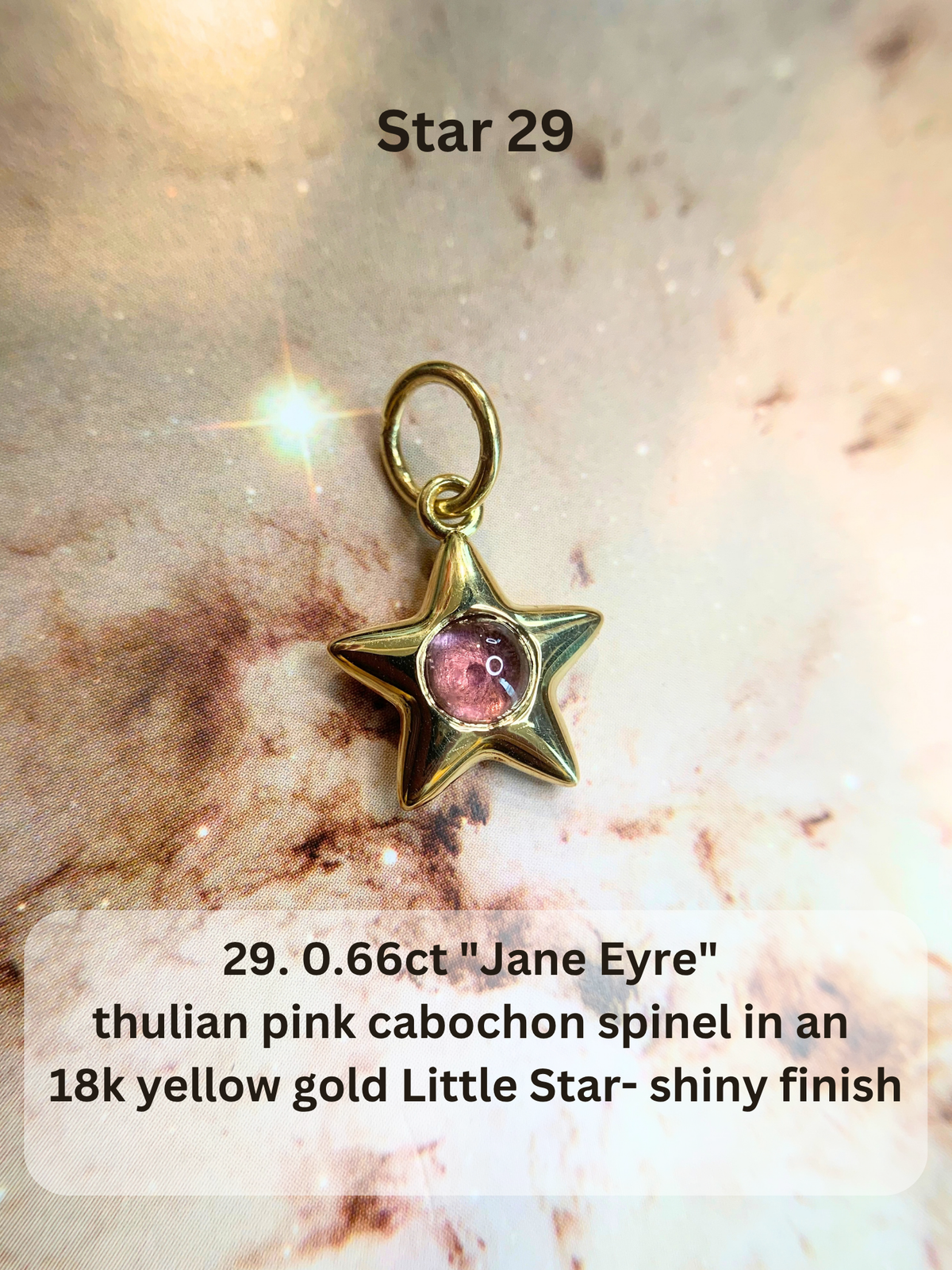 18k Little Star© volume 23 old cut diamond, sapphire, spinel, garnet