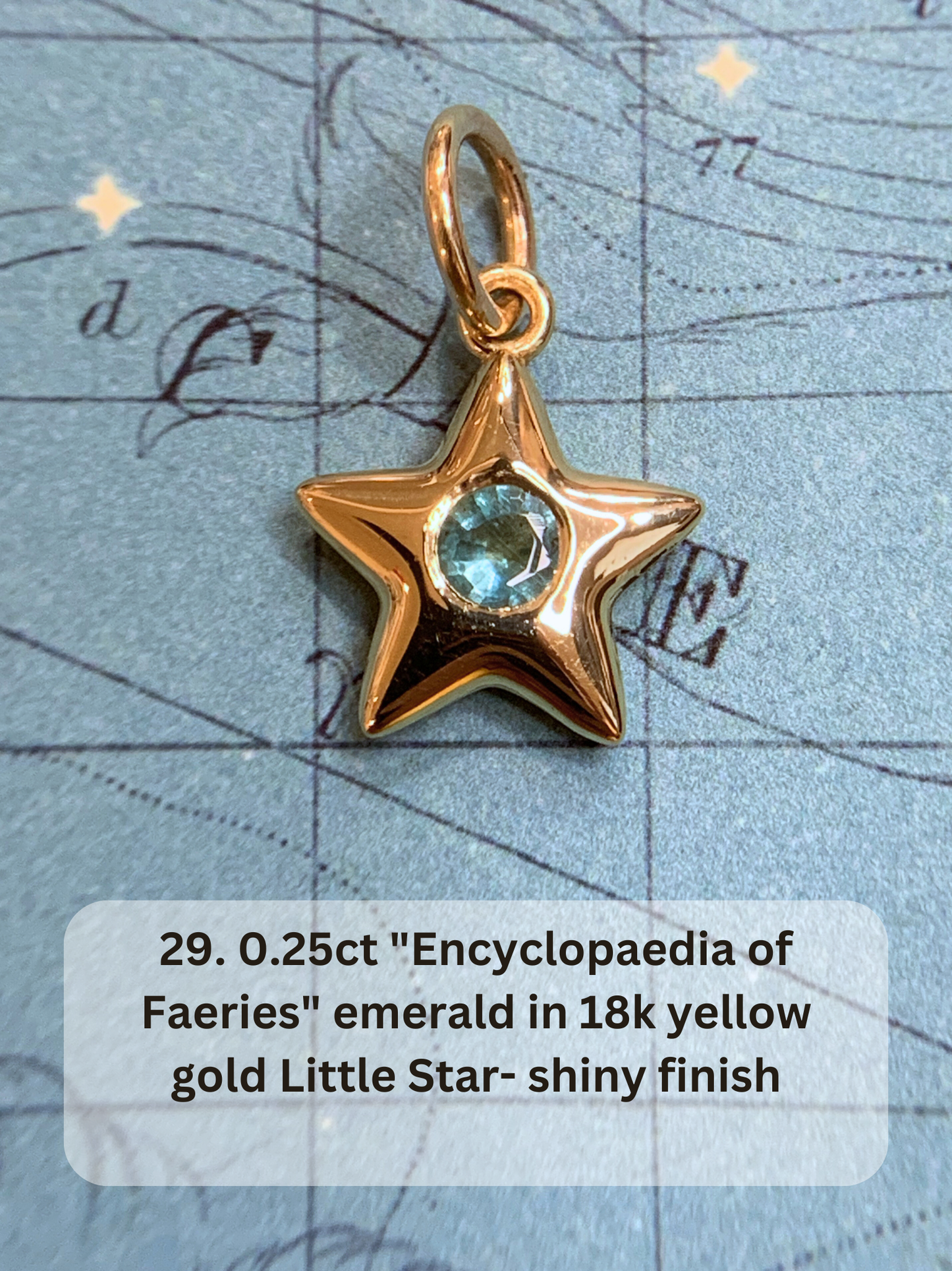 18k Little Star© volume 18 old cut diamonds, multicolor sapphires, emeralds, ruby