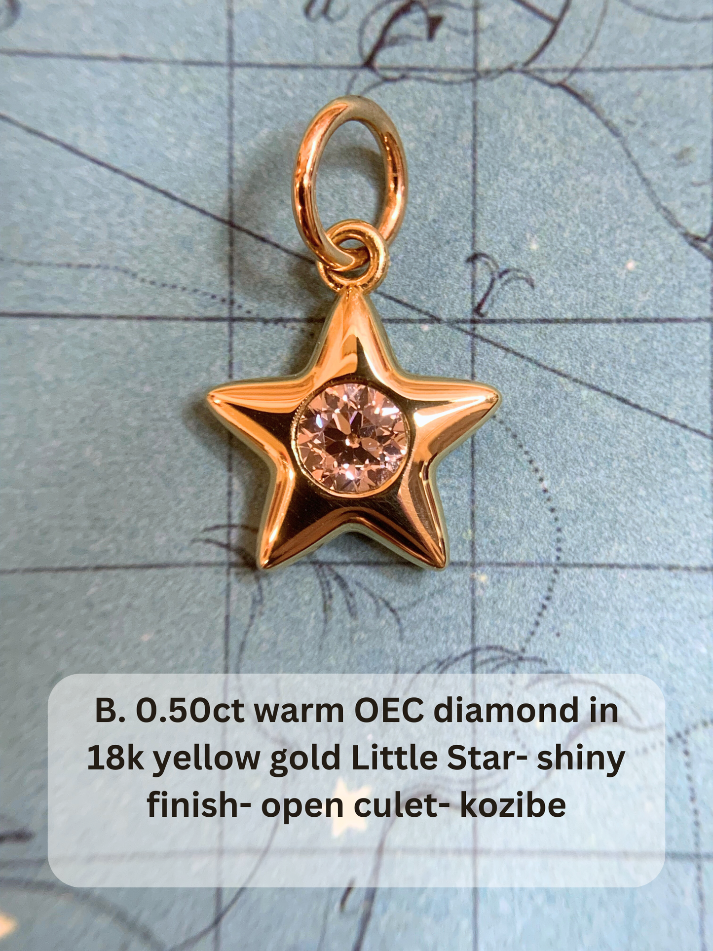 18k Little Star© volume 17 old cut diamonds, multicolor sapphires, rubies, emerald, garnets