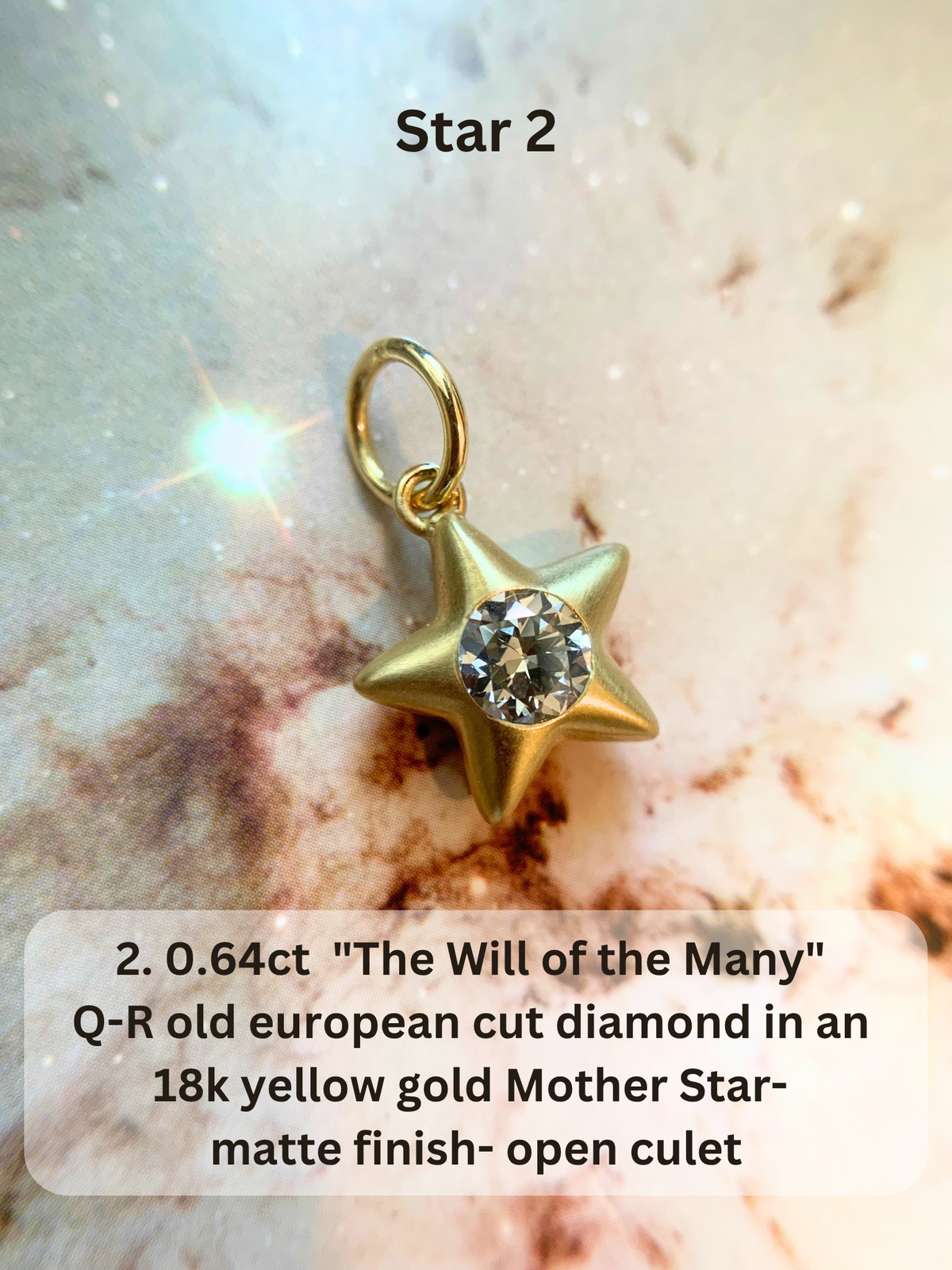 18k Little Star© volume 23 old cut diamond, sapphire, spinel, garnet