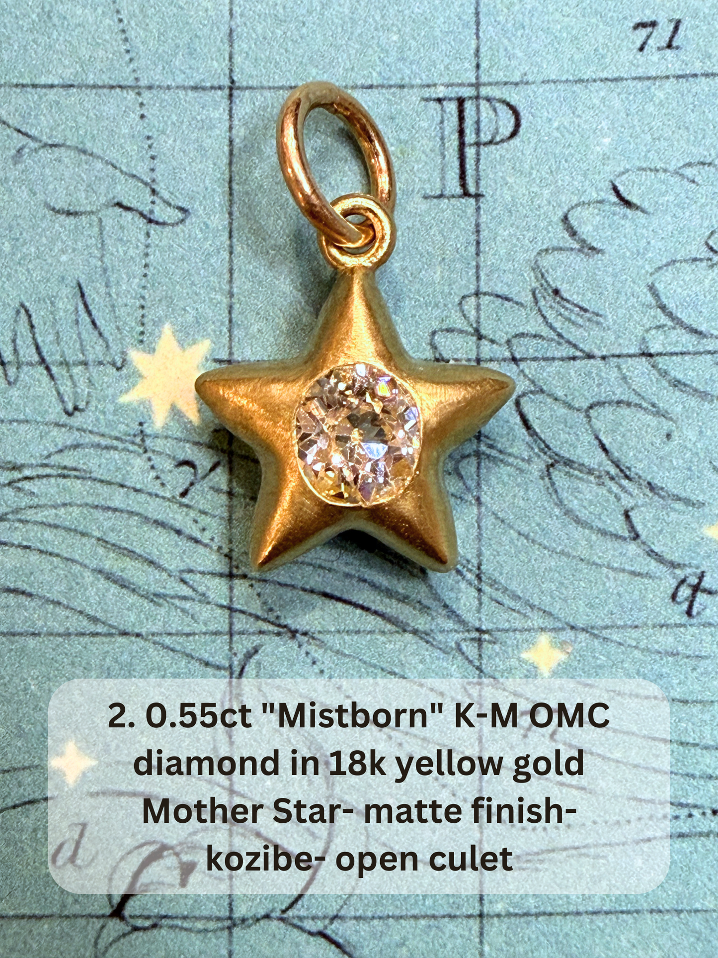 18k Little Star© volume 19 old cut diamond, sapphire, emerald, ruby, garnet