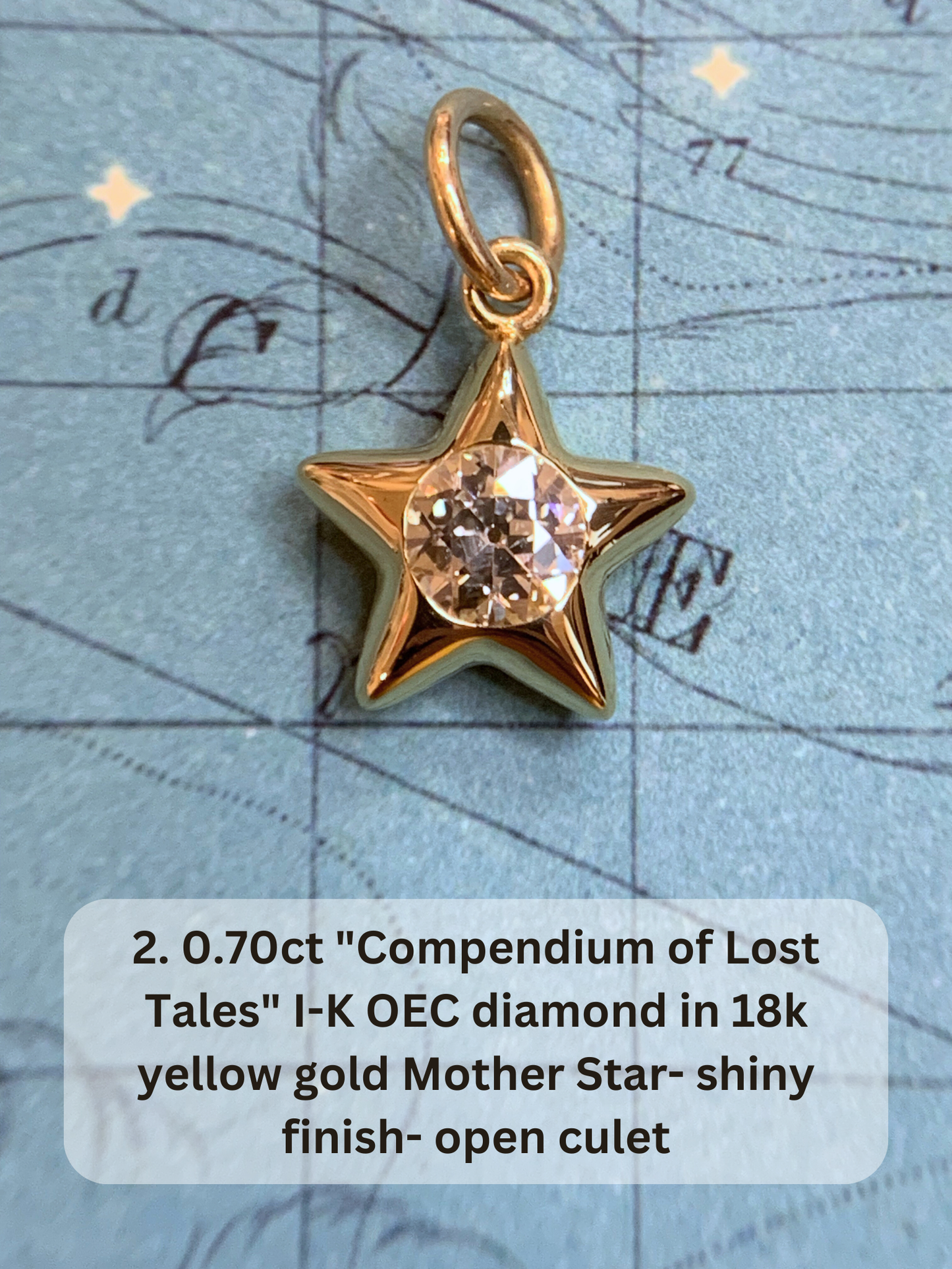 18k Little Star© volume 18 old cut diamonds, multicolor sapphires, emeralds, ruby