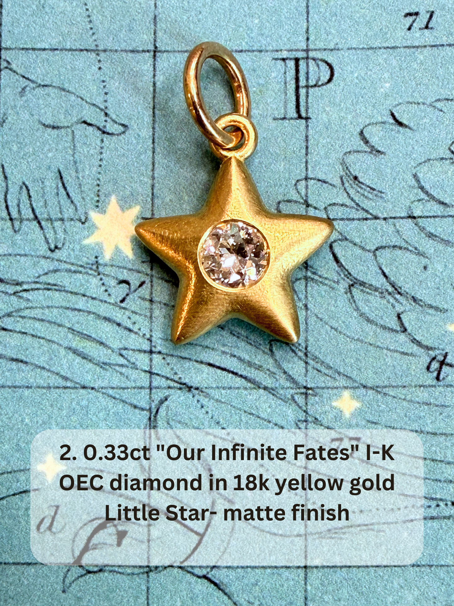 18k Little Star© volume 20 old cut diamond, sapphire, ruby