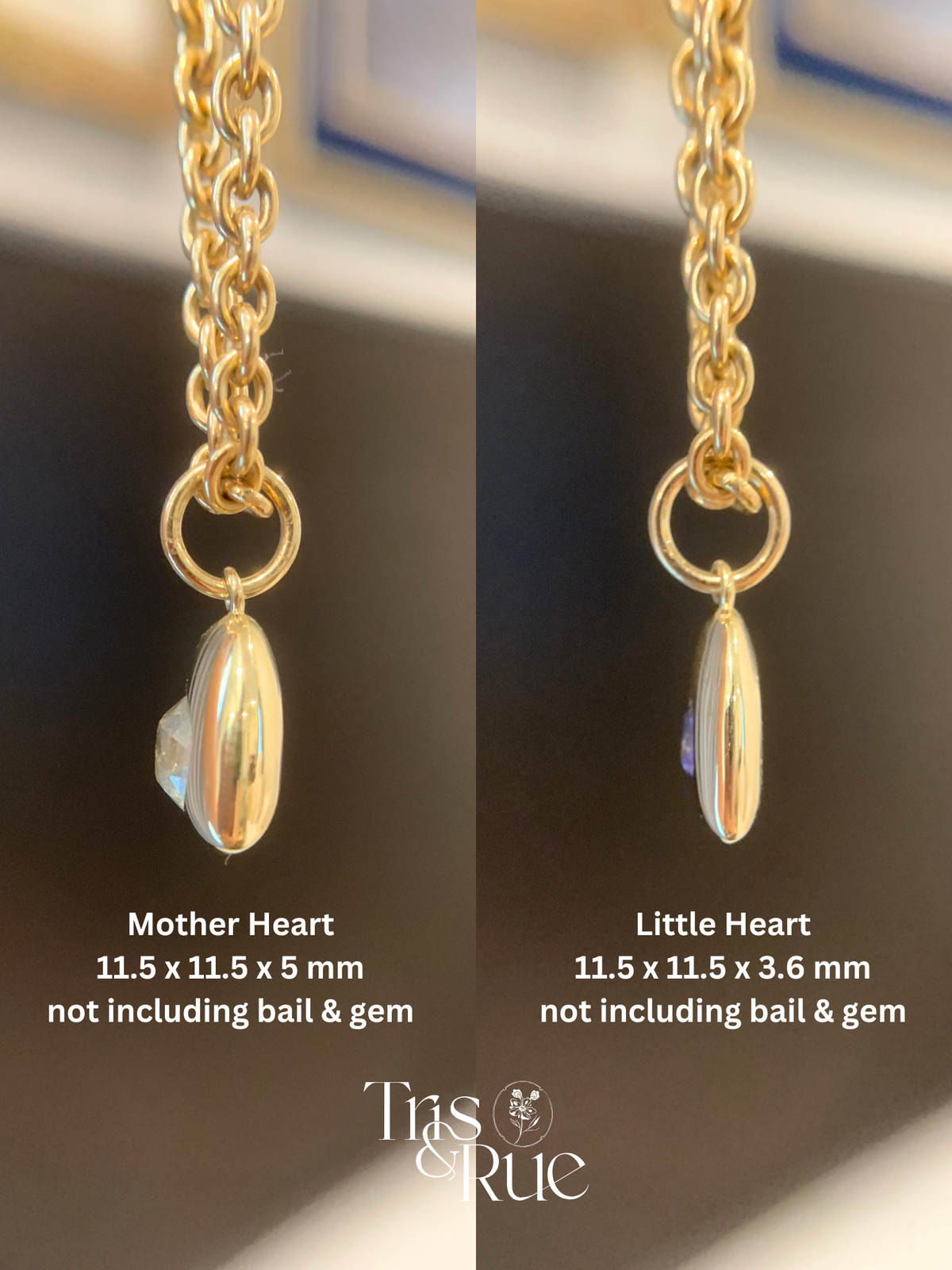 18k Little Heart© volume 1 old cut diamonds, sapphires
