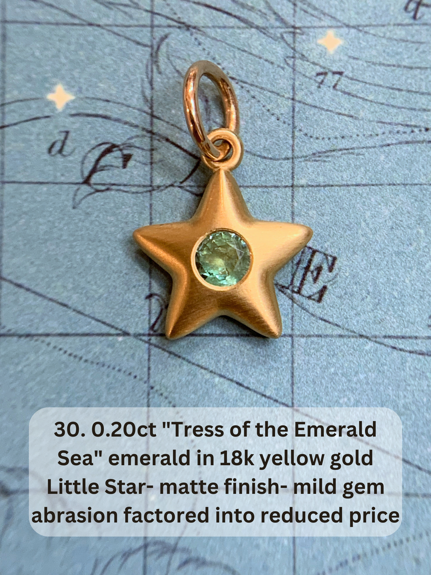 18k Little Star© volume 18 old cut diamonds, multicolor sapphires, emeralds, ruby