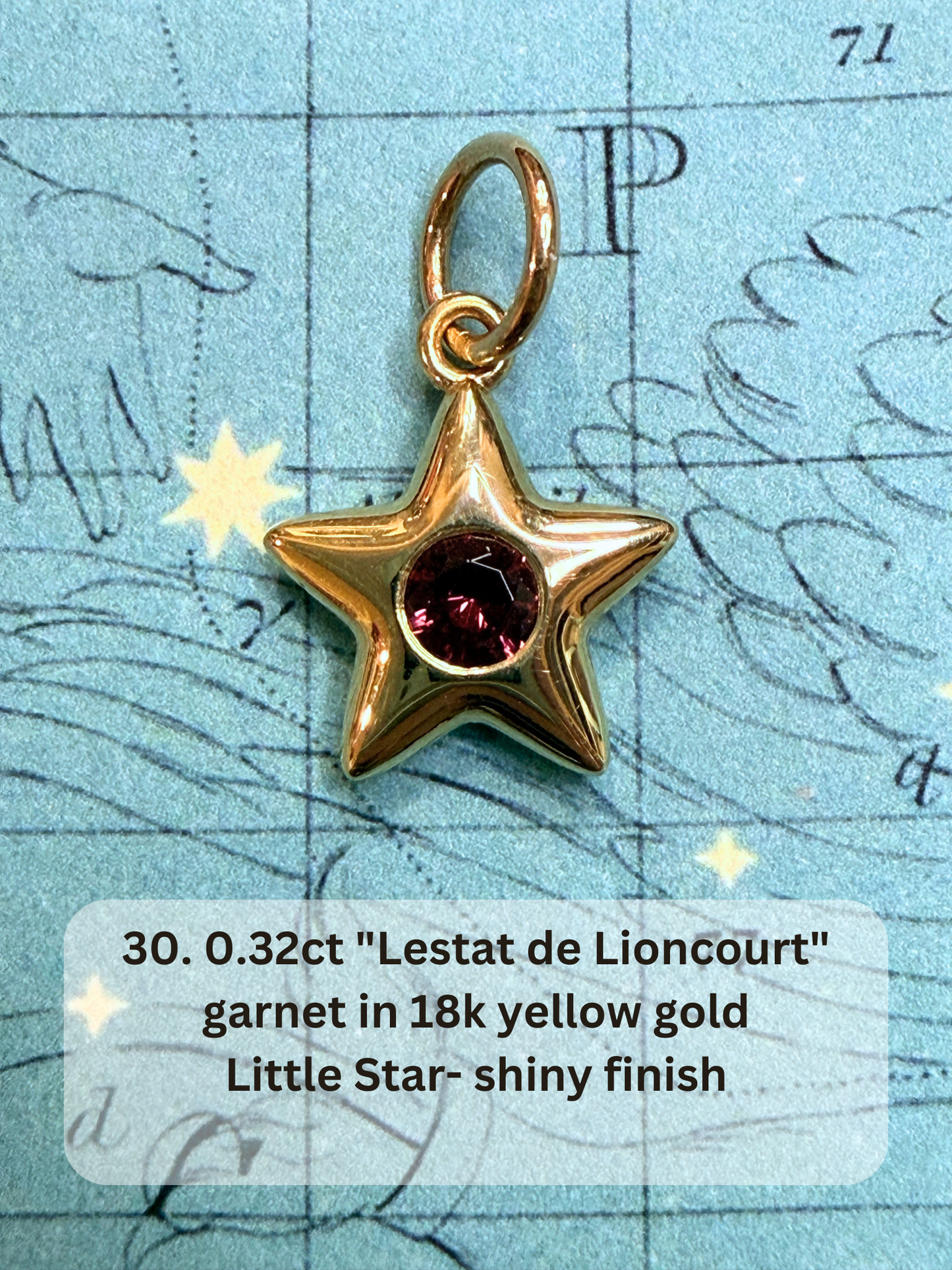 18k Little Star© volume 19 old cut diamond, sapphire, emerald, ruby, garnet