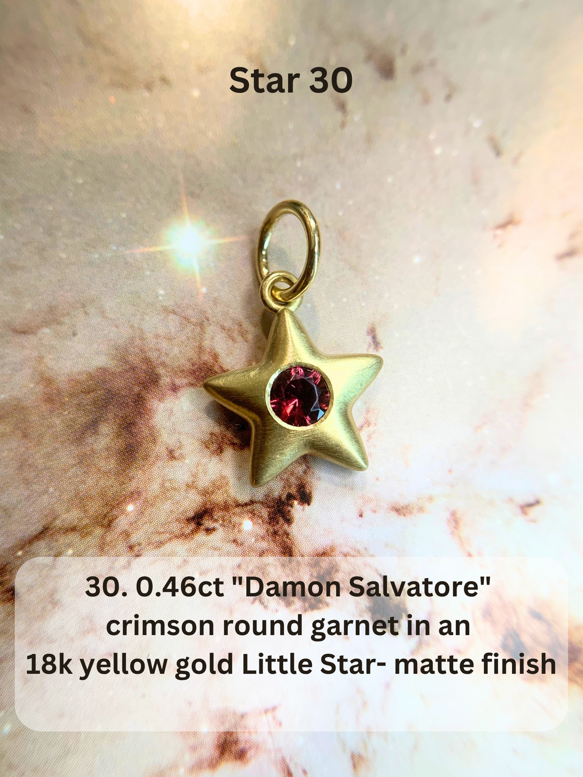 18k Little Star© volume 23 old cut diamond, sapphire, spinel, garnet