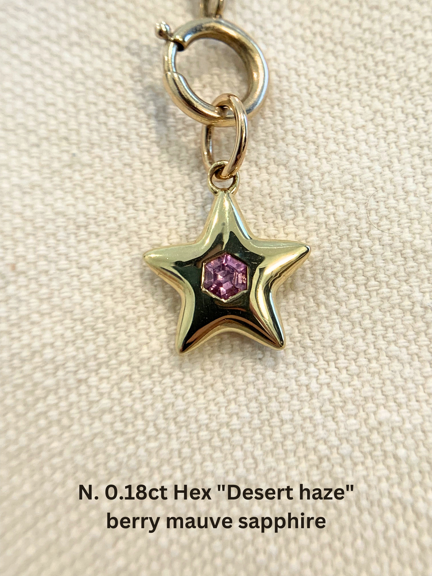 18k Little Star© volume 12: old cut diamonds, limited Hex edition sapphires, emerald