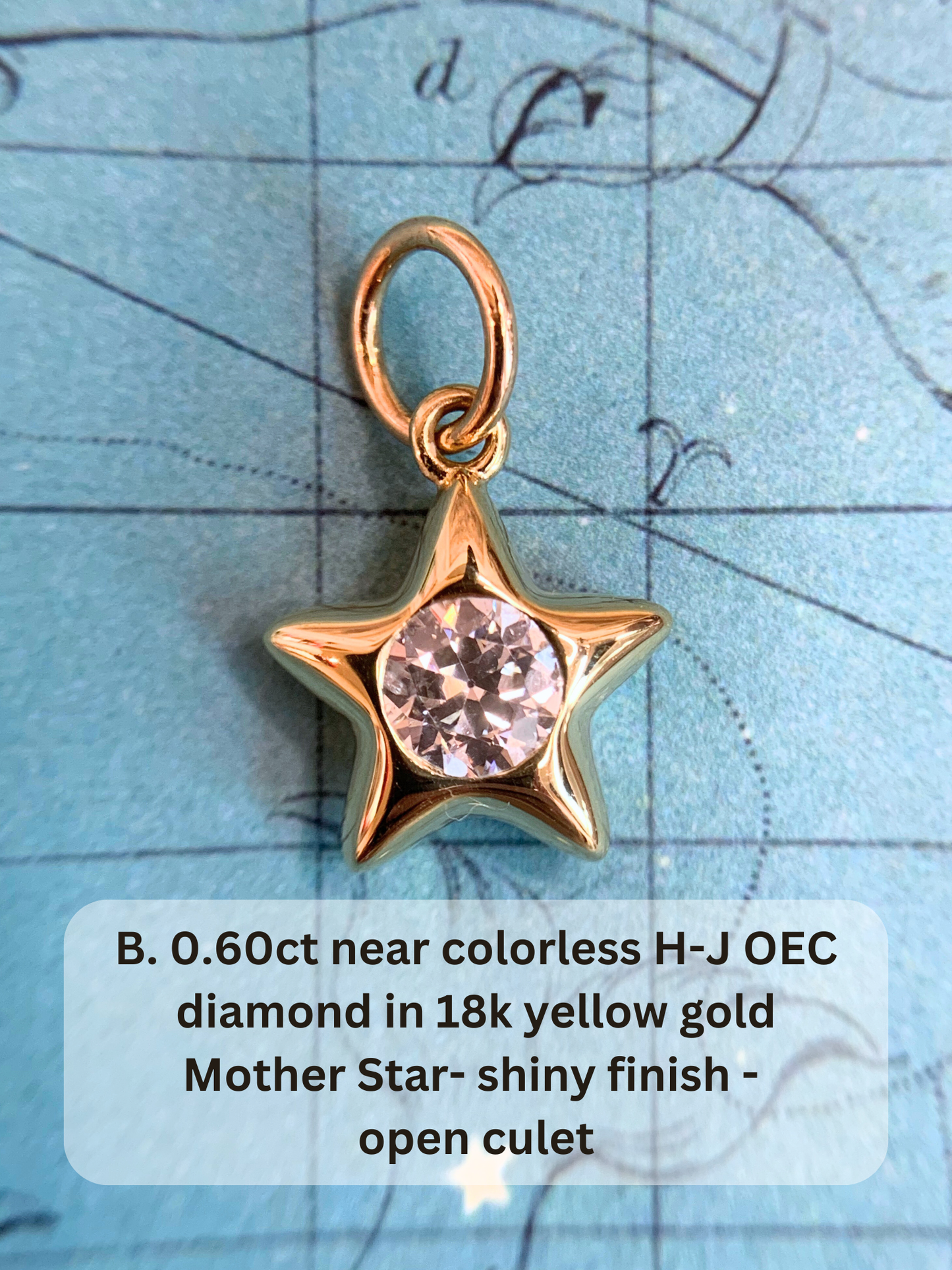 18k Little Star© volume 16 old cut diamonds, Mother Stars, heart edition sapphires, multicolor sapphires, emerald, garnet