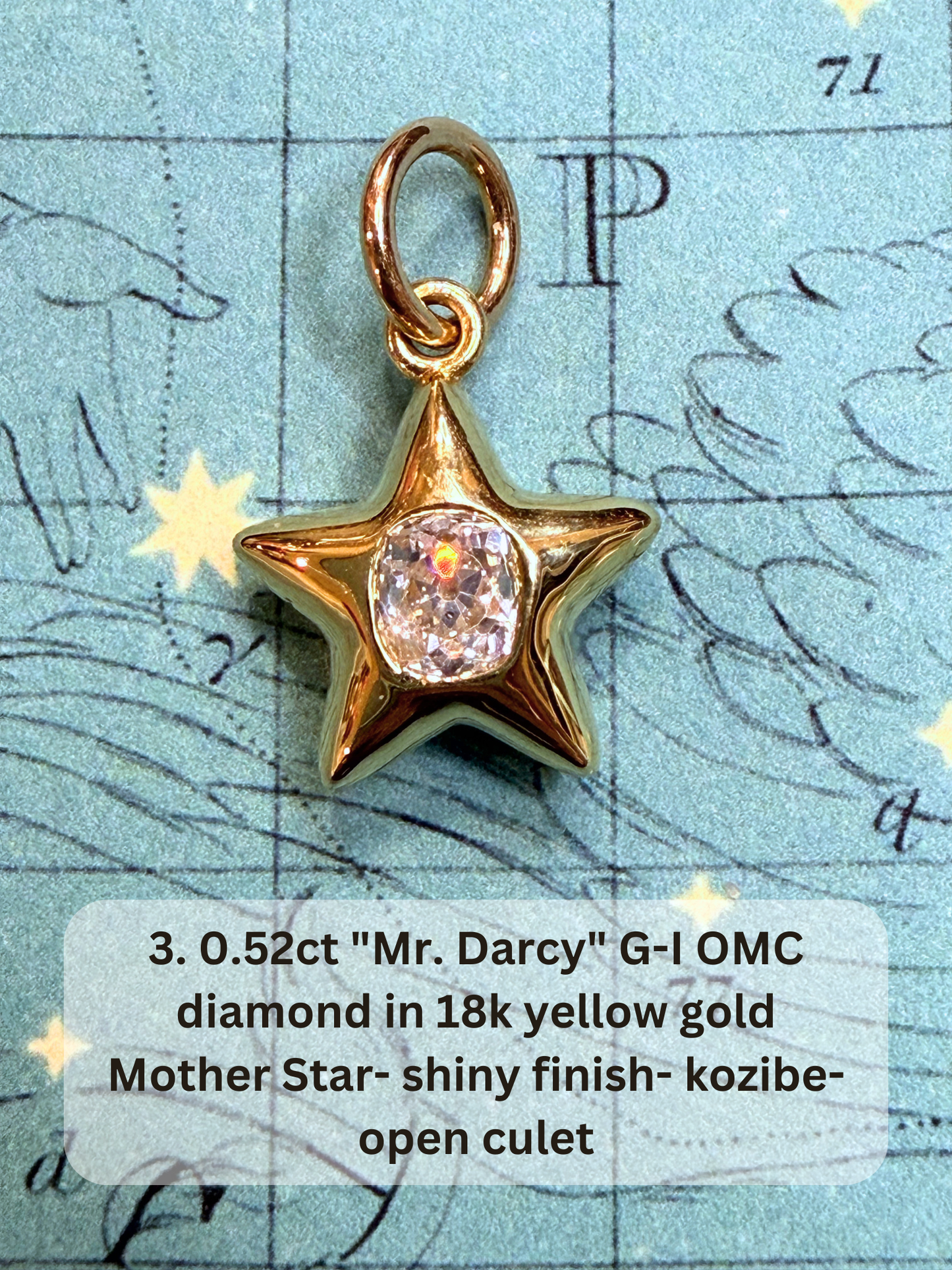18k Little Star© volume 19 old cut diamond, sapphire, emerald, ruby, garnet