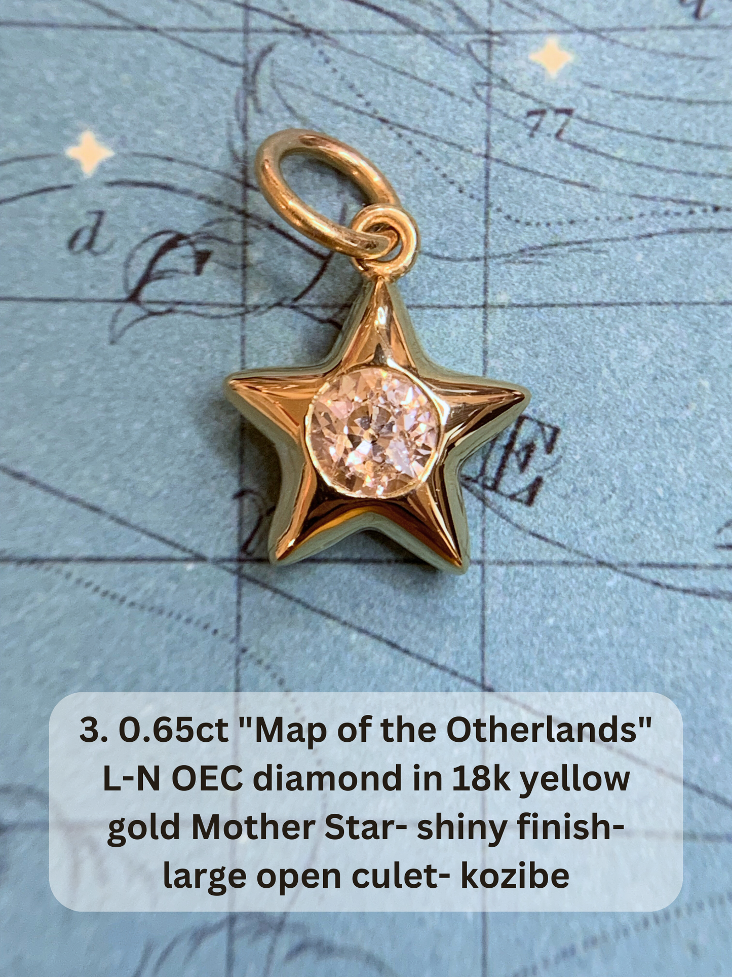 18k Little Star© volume 18 old cut diamonds, multicolor sapphires, emeralds, ruby