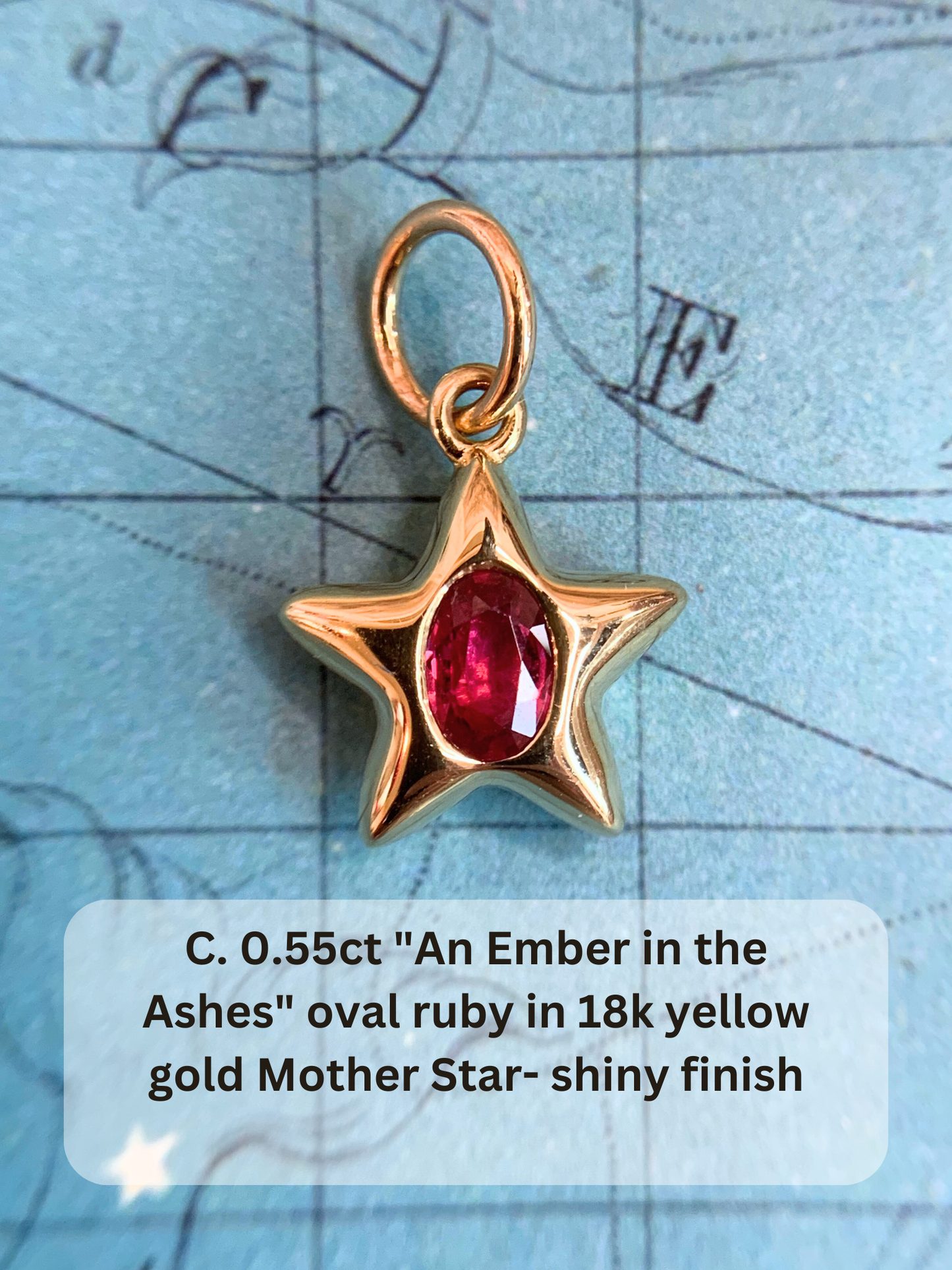 18k Little Star© volume 16 old cut diamonds, Mother Stars, heart edition sapphires, multicolor sapphires, emerald, garnet