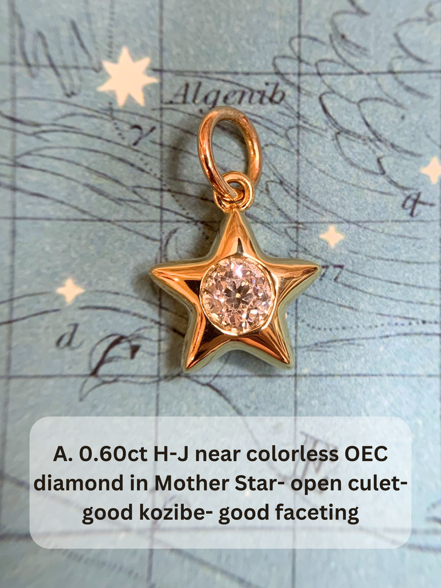 18k Little Star© volume 14 old cut diamonds, Mother Stars, heart edition sapphires, multicolor sapphires, emerald