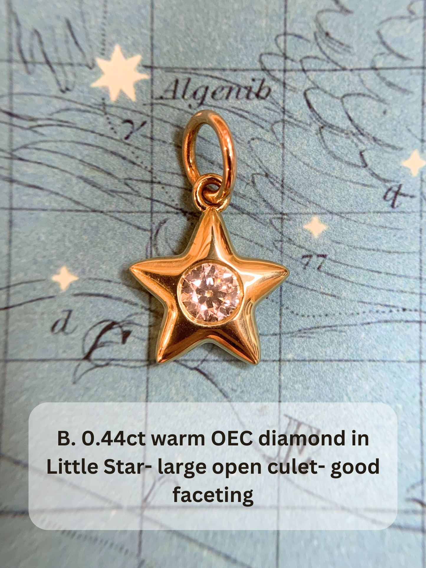 18k Little Star© volume 14 old cut diamonds, Mother Stars, heart edition sapphires, multicolor sapphires, emerald