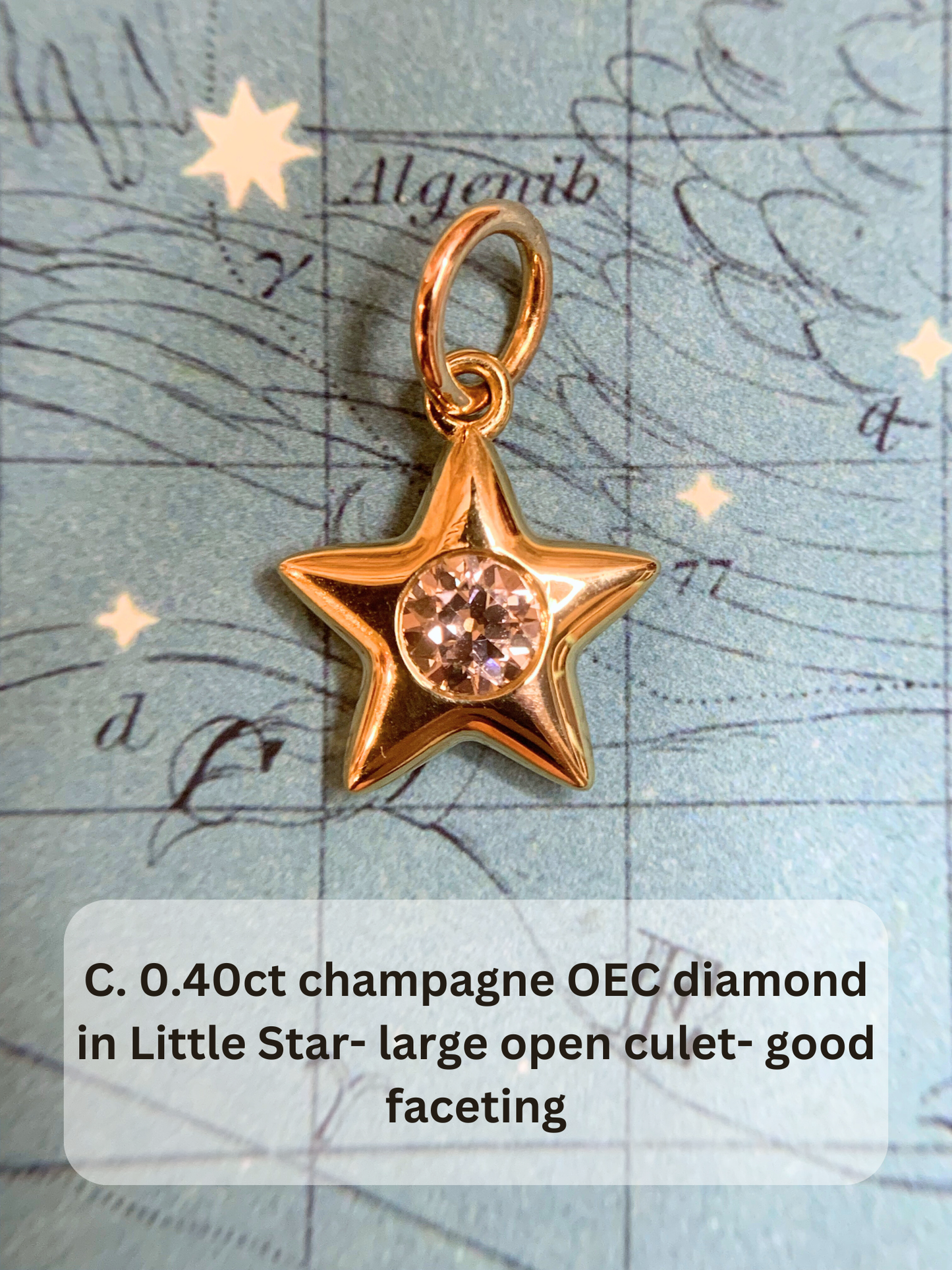 18k Little Star© volume 14 old cut diamonds, Mother Stars, heart edition sapphires, multicolor sapphires, emerald