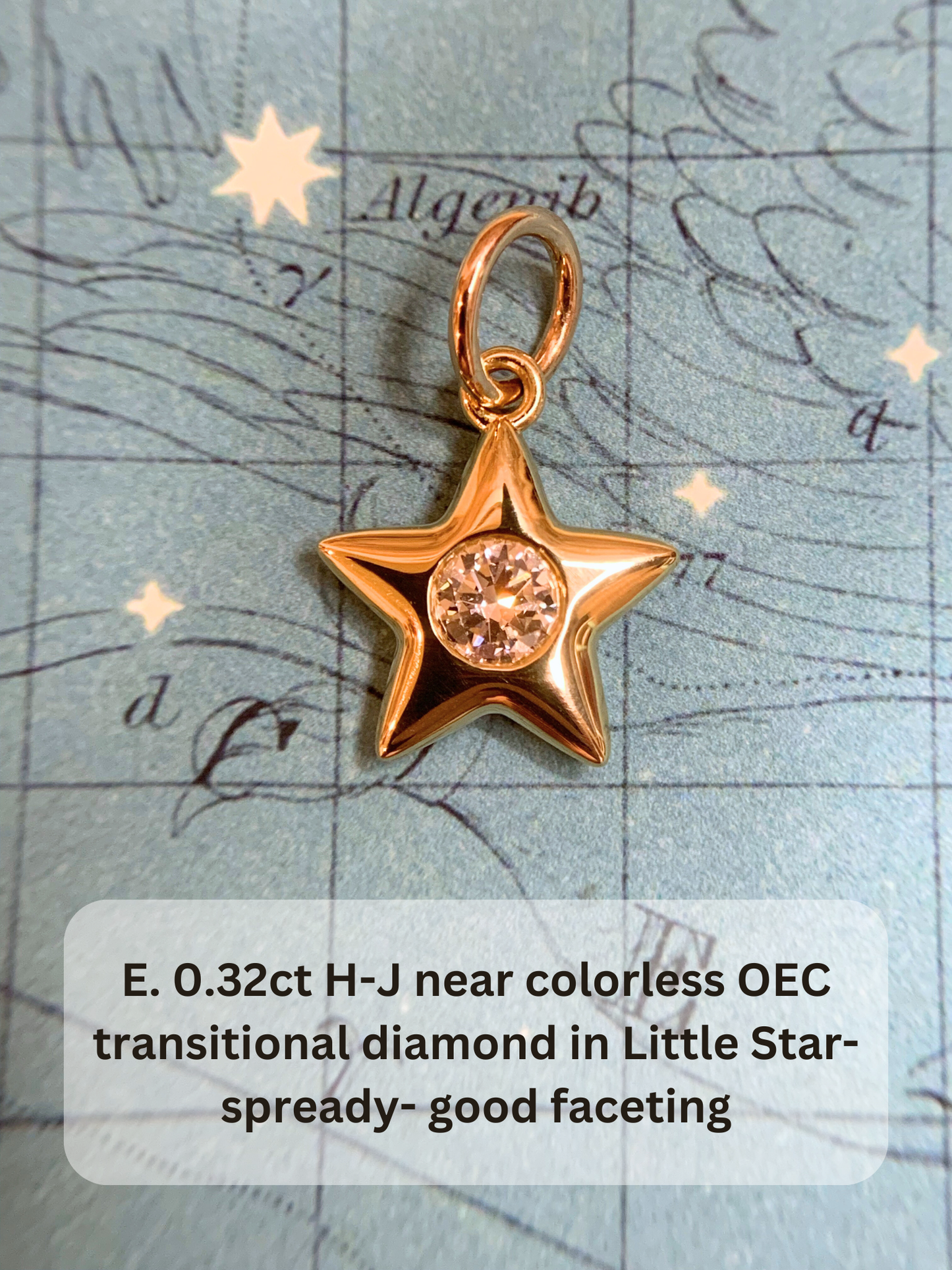 18k Little Star© volume 14 old cut diamonds, Mother Stars, heart edition sapphires, multicolor sapphires, emerald