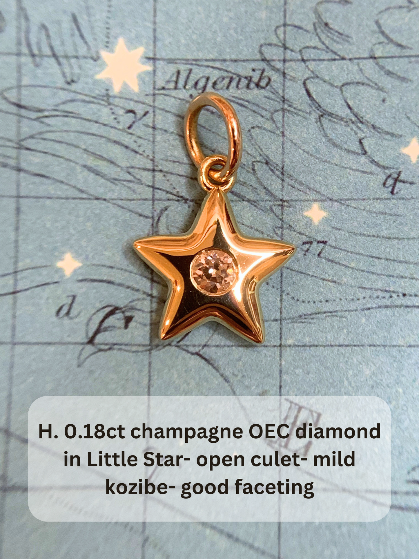 18k Little Star© volume 14 old cut diamonds, Mother Stars, heart edition sapphires, multicolor sapphires, emerald