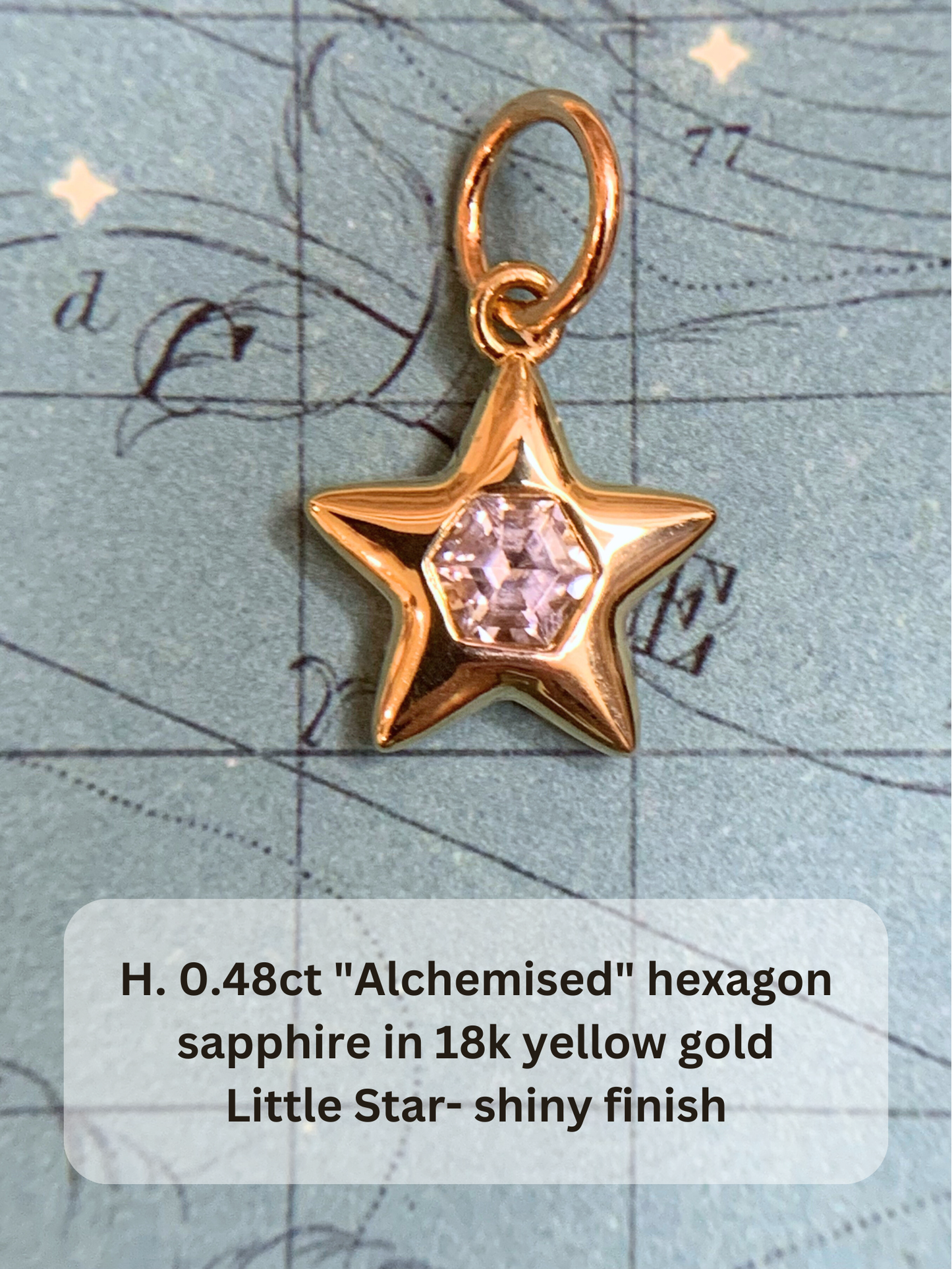 18k Little Star© volume 15 old cut diamonds, Mother Stars, heart edition sapphires, multicolor sapphires