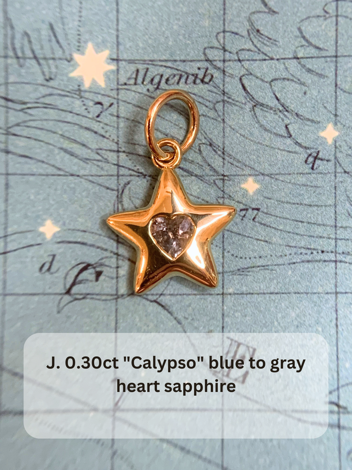 18k Little Star© volume 14 old cut diamonds, Mother Stars, heart edition sapphires, multicolor sapphires, emerald