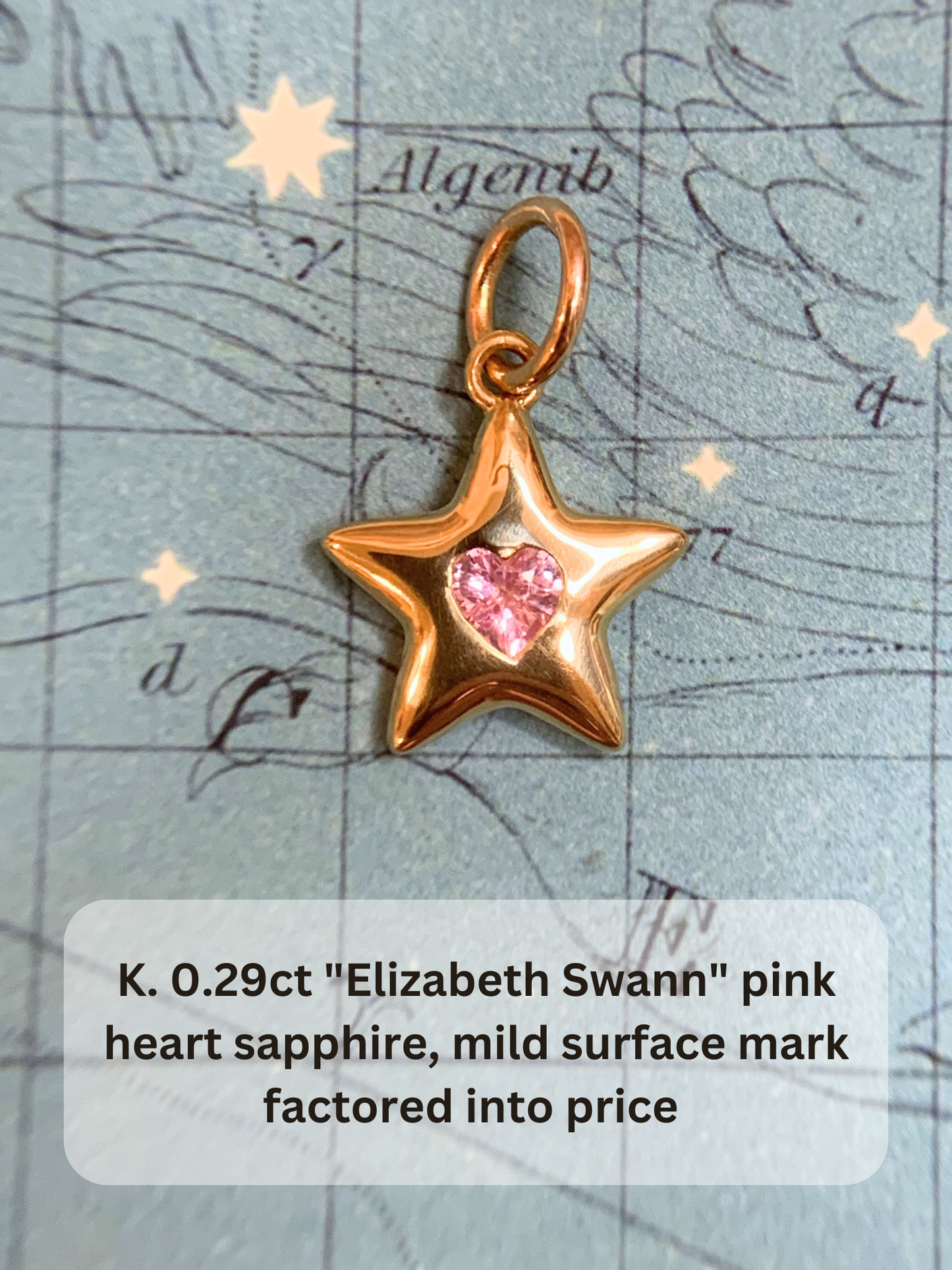 18k Little Star© volume 14 old cut diamonds, Mother Stars, heart edition sapphires, multicolor sapphires, emerald