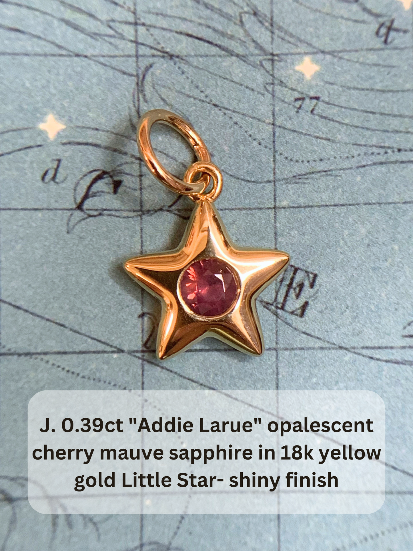 18k Little Star© volume 15 old cut diamonds, Mother Stars, heart edition sapphires, multicolor sapphires