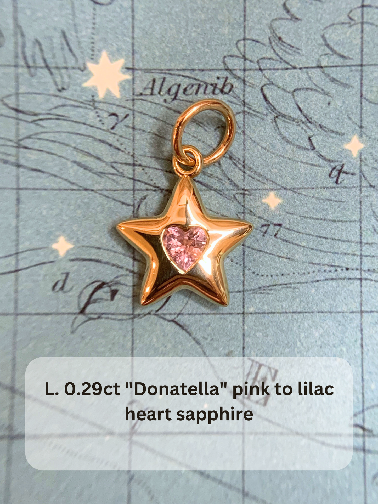 18k Little Star© volume 14 old cut diamonds, Mother Stars, heart edition sapphires, multicolor sapphires, emerald