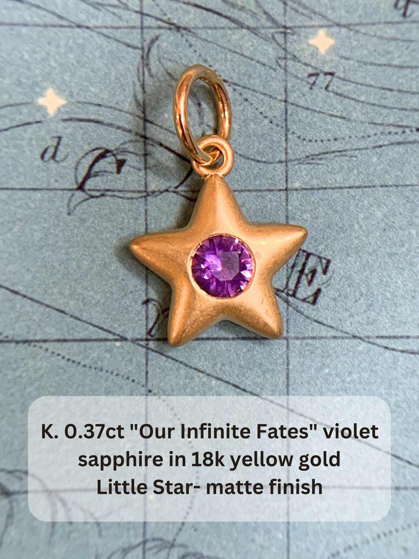 18k Little Star© volume 15 old cut diamonds, Mother Stars, heart edition sapphires, multicolor sapphires