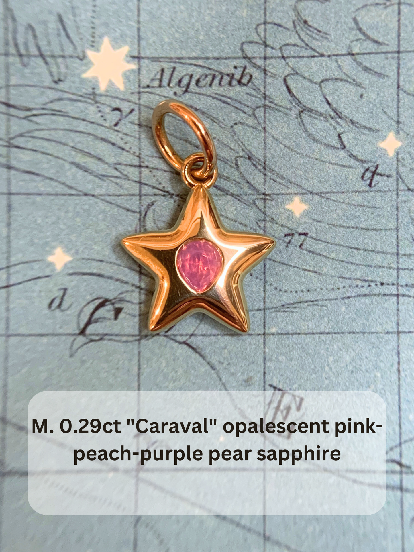 18k Little Star© volume 14 old cut diamonds, Mother Stars, heart edition sapphires, multicolor sapphires, emerald