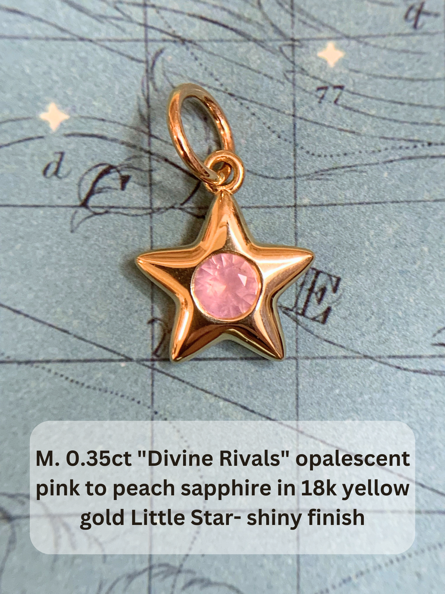 18k Little Star© volume 15 old cut diamonds, Mother Stars, heart edition sapphires, multicolor sapphires