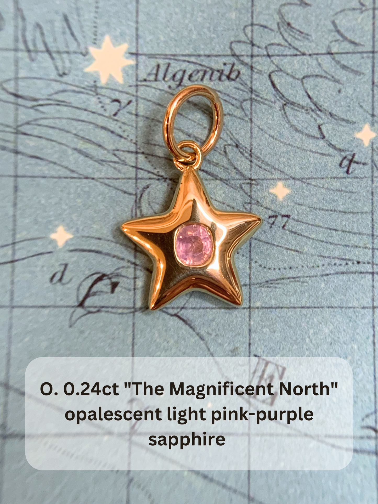 18k Little Star© volume 14 old cut diamonds, Mother Stars, heart edition sapphires, multicolor sapphires, emerald