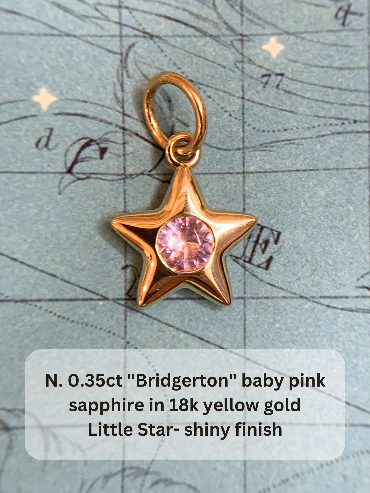 18k Little Star© volume 15 old cut diamonds, Mother Stars, heart edition sapphires, multicolor sapphires