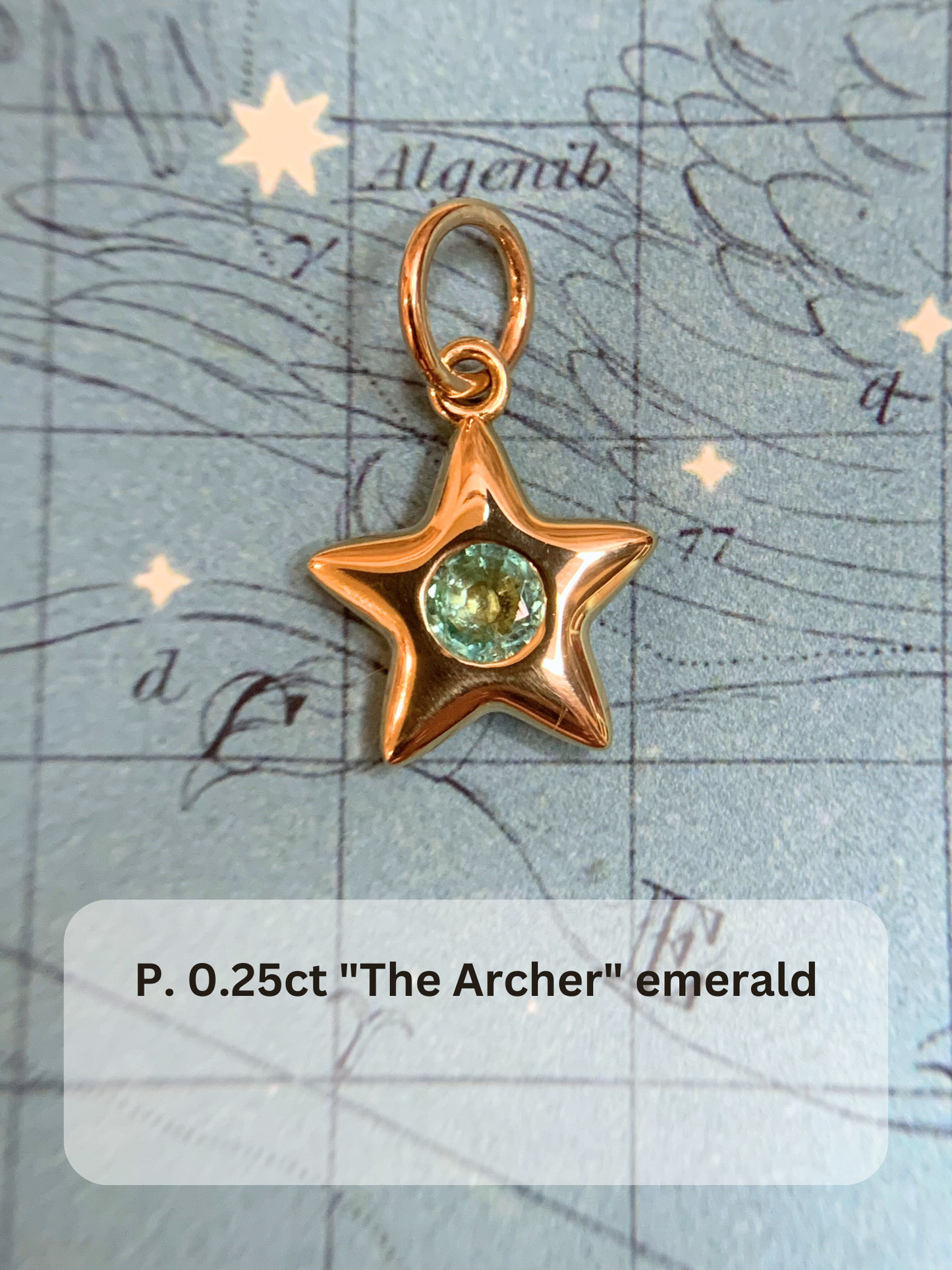 18k Little Star© volume 14 old cut diamonds, Mother Stars, heart edition sapphires, multicolor sapphires, emerald