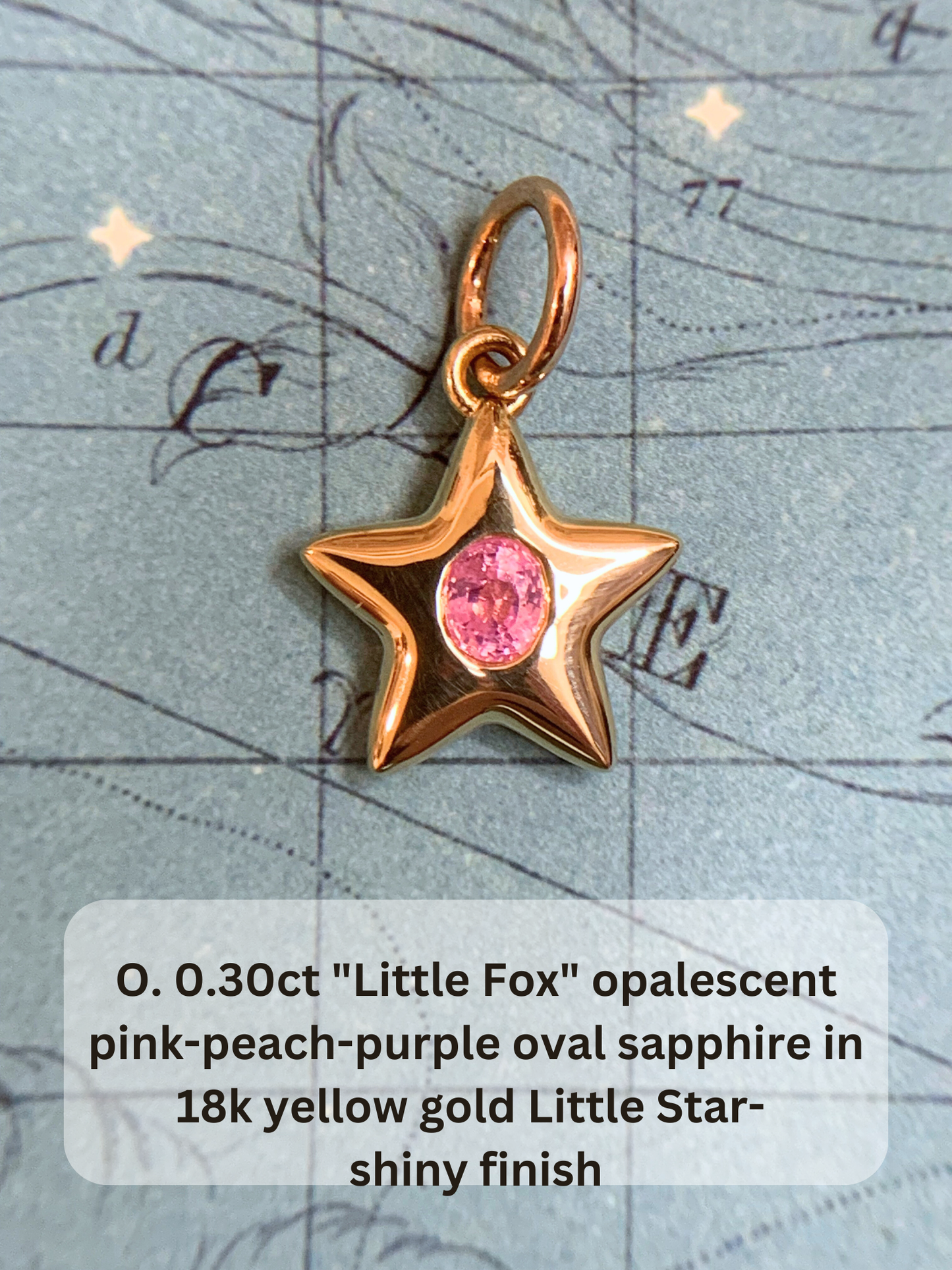 18k Little Star© volume 15 old cut diamonds, Mother Stars, heart edition sapphires, multicolor sapphires