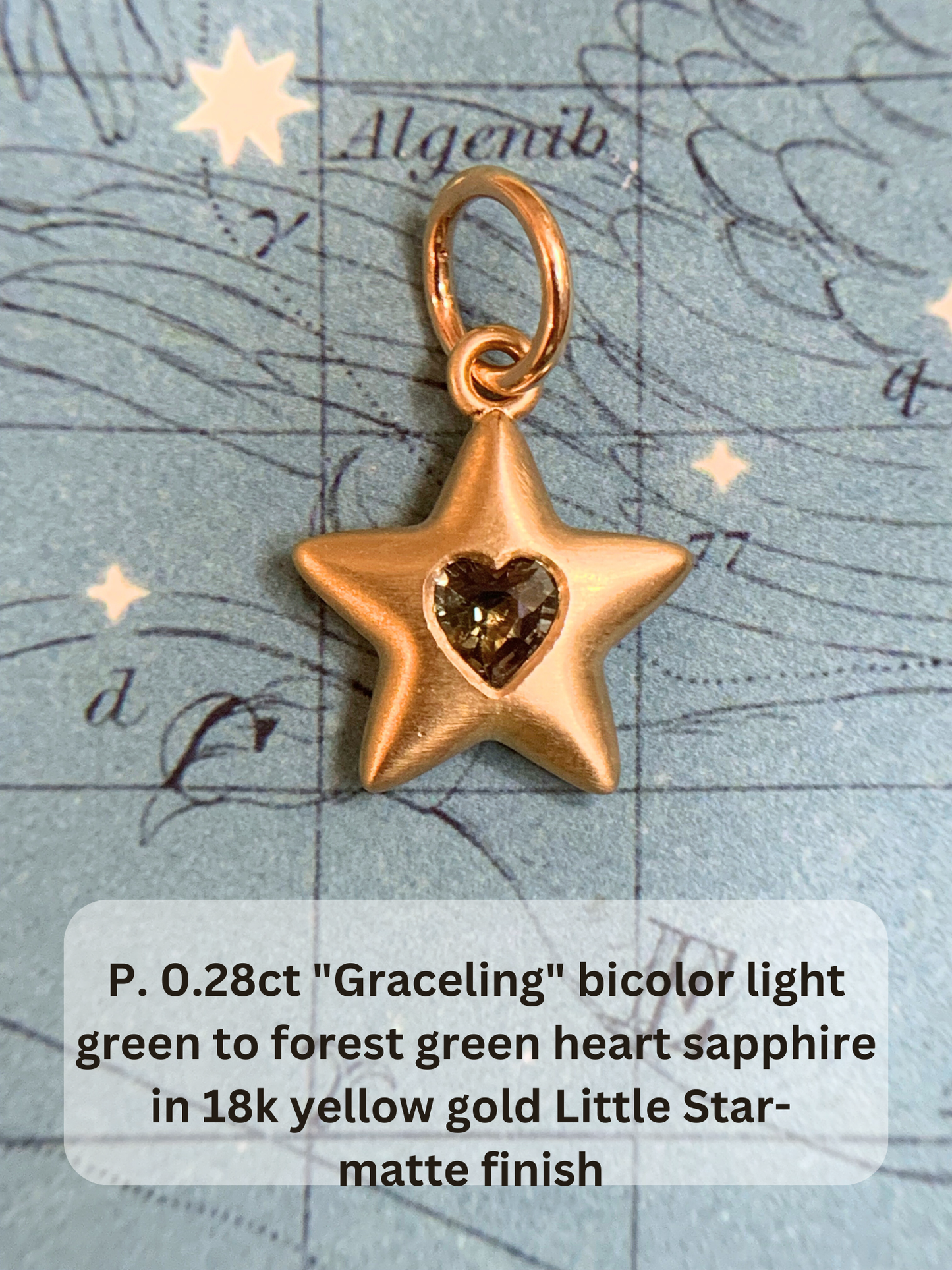 18k Little Star© volume 15 old cut diamonds, Mother Stars, heart edition sapphires, multicolor sapphires